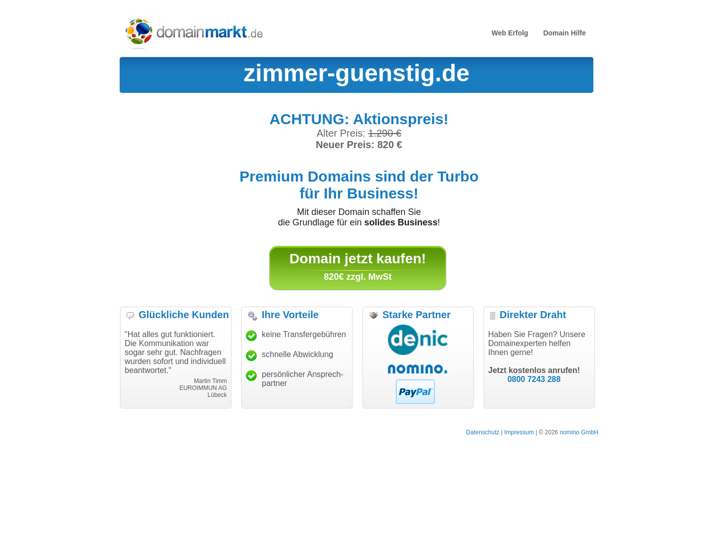 Aktuelle Website-Vorschau von Privates Bed & Breakfast