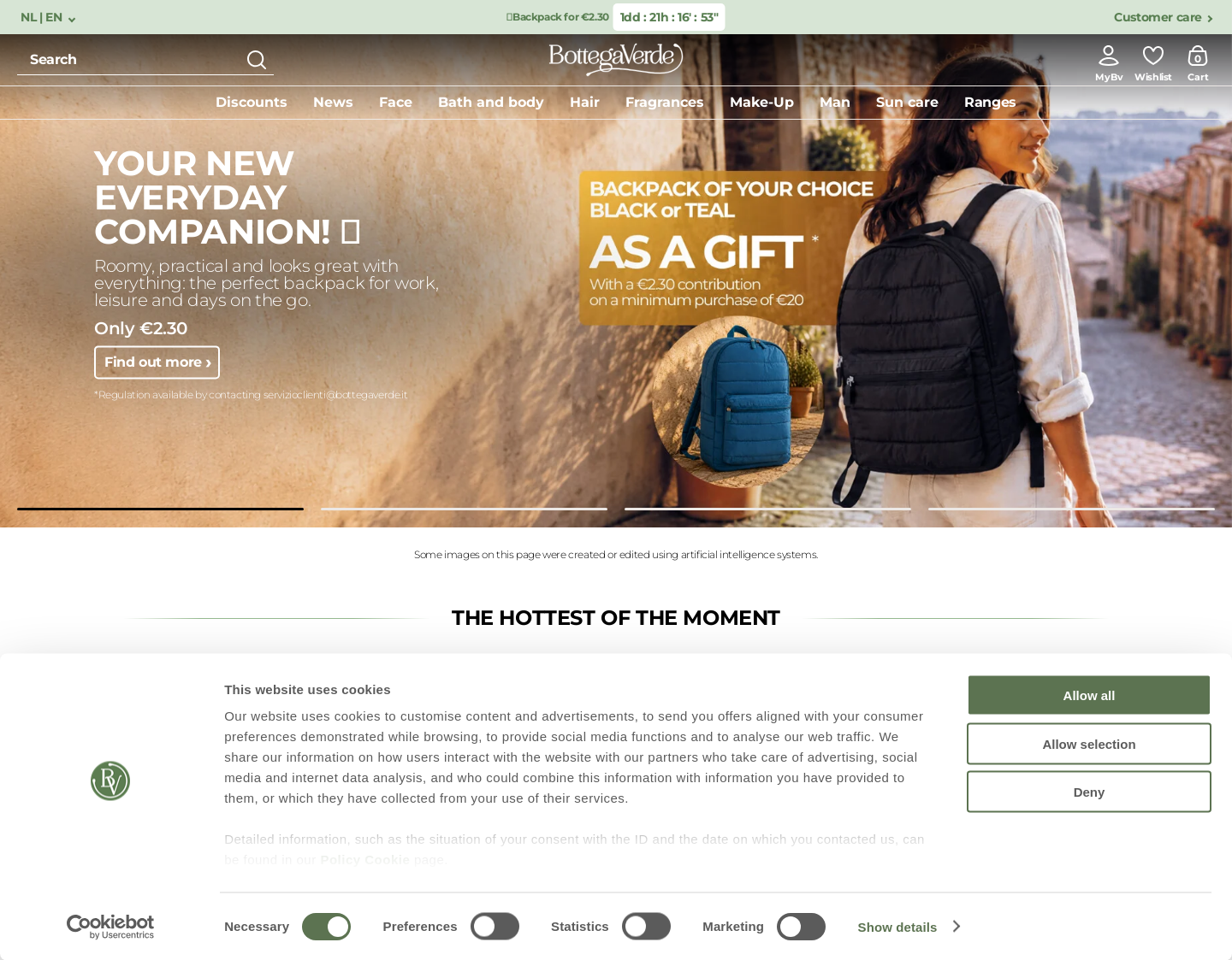 Aktuelle Website-Vorschau von Körperpflege mit Bottega Verde