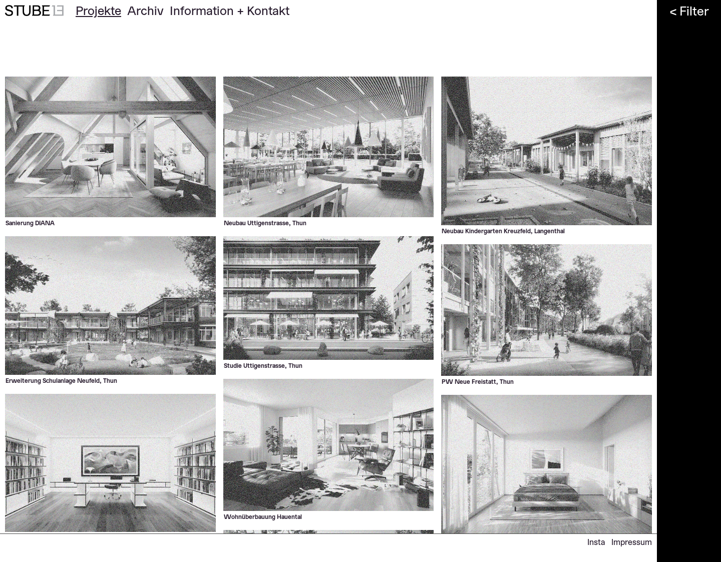 Aktuelle Website-Vorschau von STUBE13 - Visuelle Formgebung