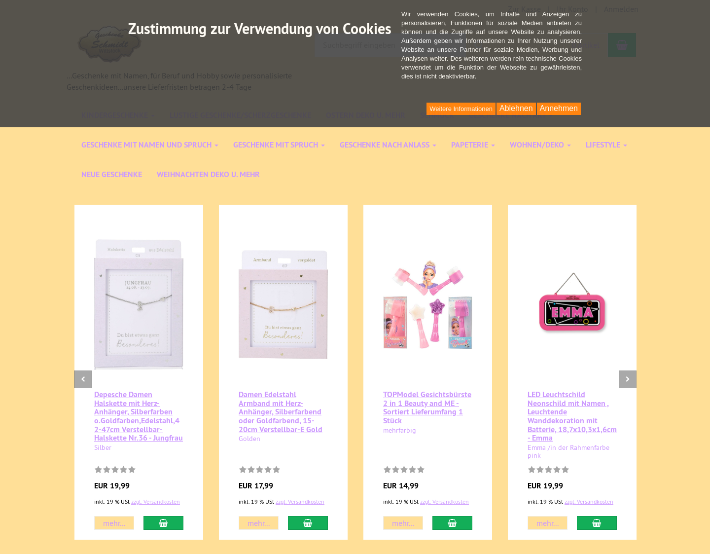 Aktuelle Website-Vorschau von Ausgefallene und witzige Geschenke