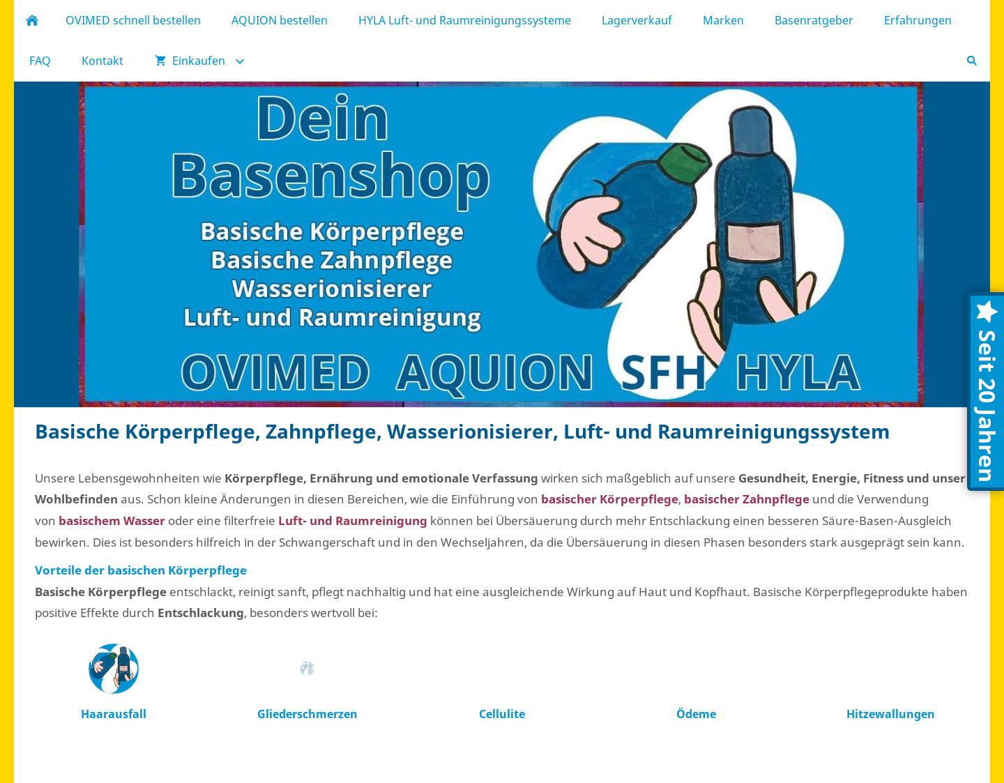 Aktuelle Website-Vorschau von Basische Körperpflege - Basenshop