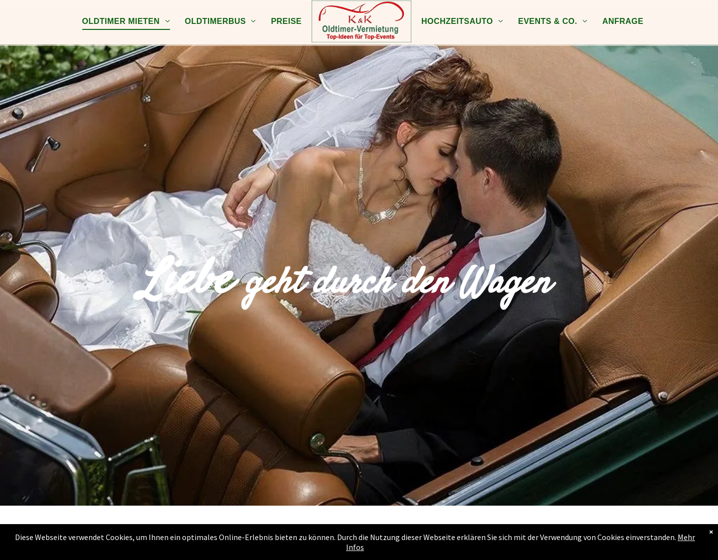 Aktuelle Website-Vorschau von Oldtimervermietung - Hochzeitsauto