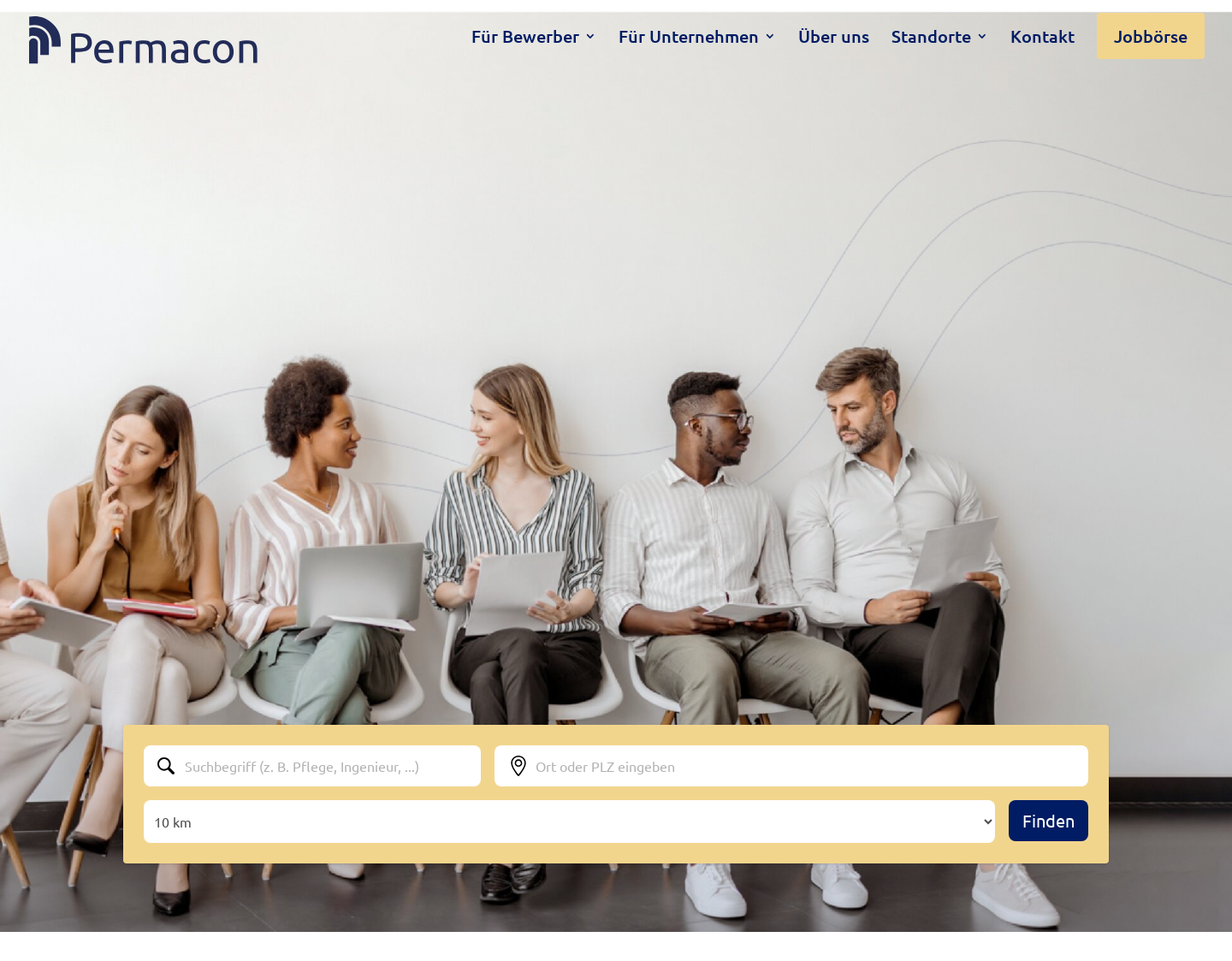 Aktuelle Website-Vorschau von Personaldienstleistung Permacon