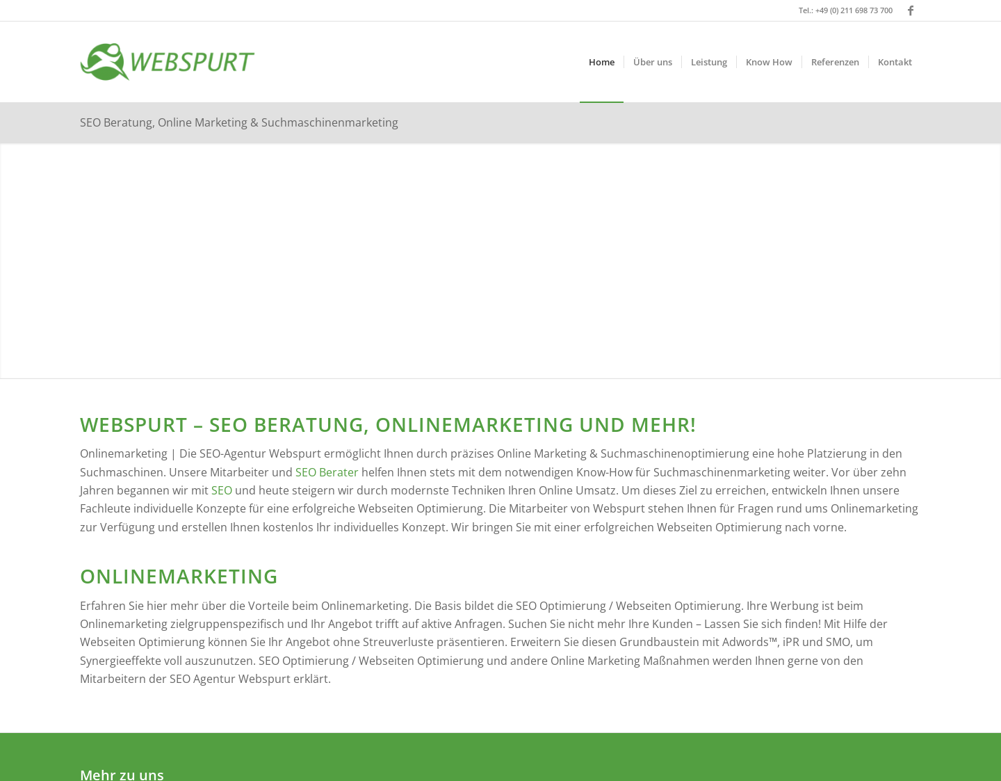 Aktuelle Website-Vorschau von Online Marketing von Webspurt