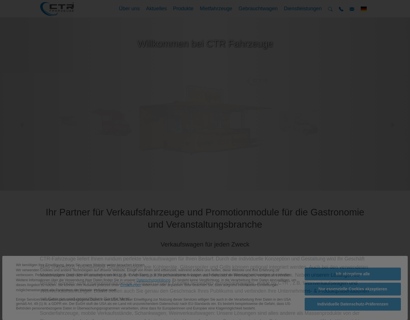 Aktuelle Website-Vorschau von CTR-Fahrzeugbau