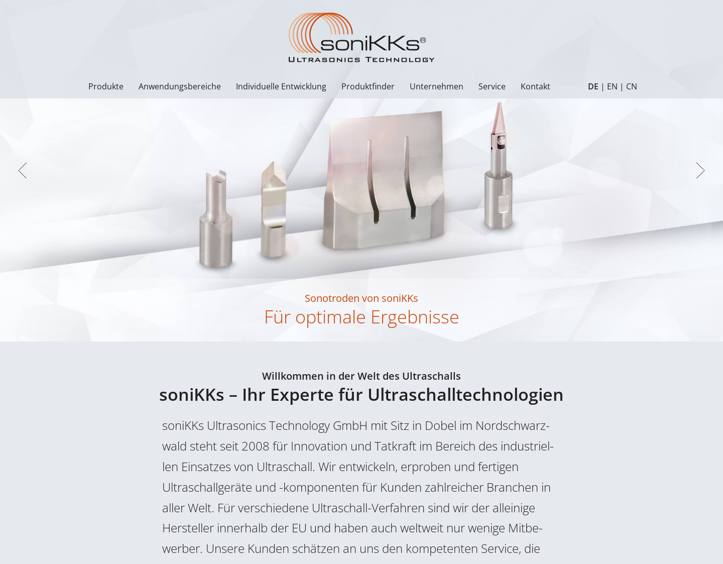 Aktuelle Website-Vorschau von Ultraschall-Schweißen