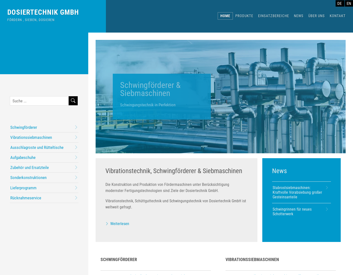 Aktuelle Website-Vorschau von Dosiertechnik GmbH - Schüttguttechnik