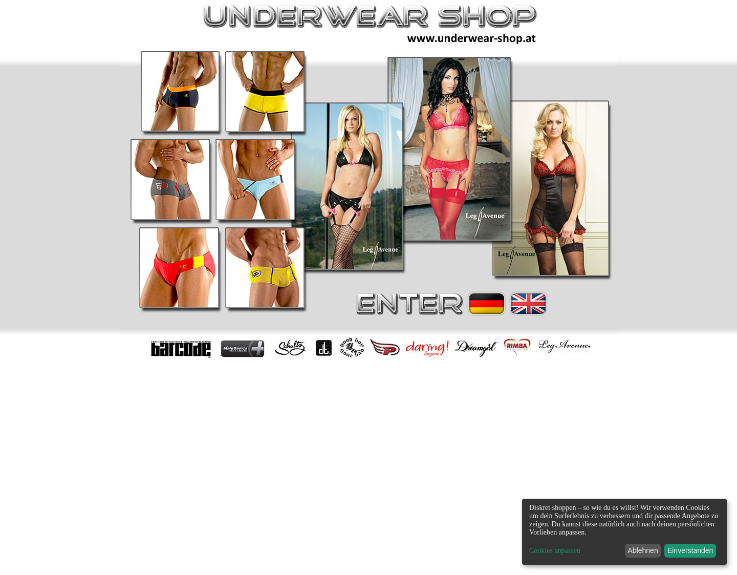 Aktuelle Website-Vorschau von Herren und Damen Unterwäsche Shop