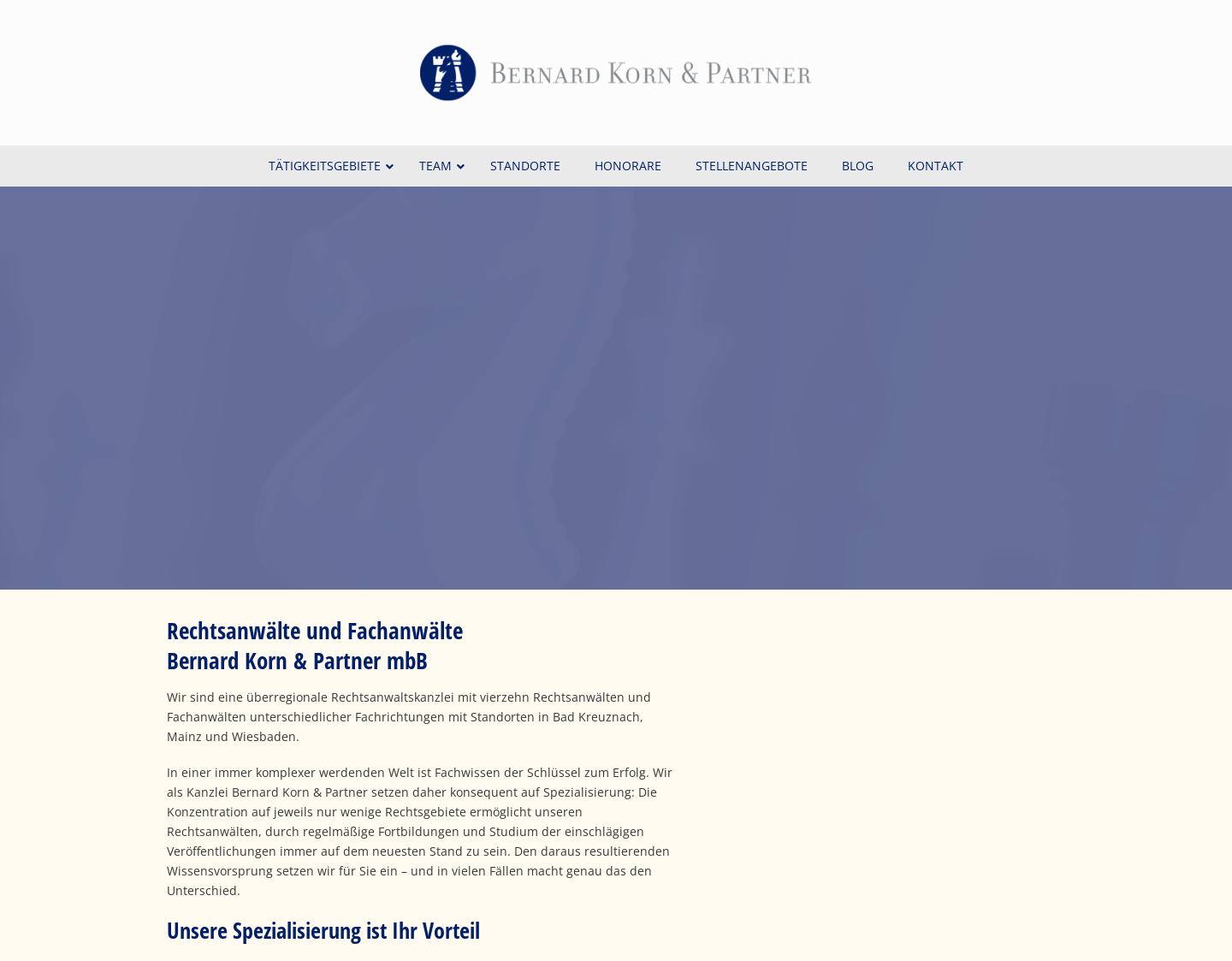 Aktuelle Website-Vorschau von Closhen Kämpf Bernard & Partner