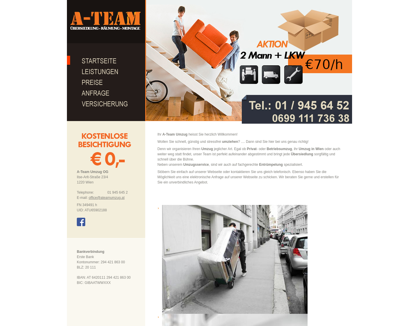 Aktuelle Website-Vorschau von Umzug Wien|Entsorgung|Bester Preis