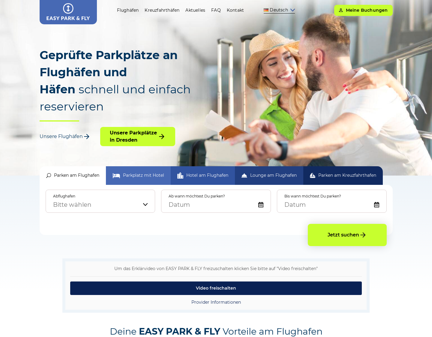 Aktuelle Website-Vorschau von Parken Dresden | Flughafen Dresden