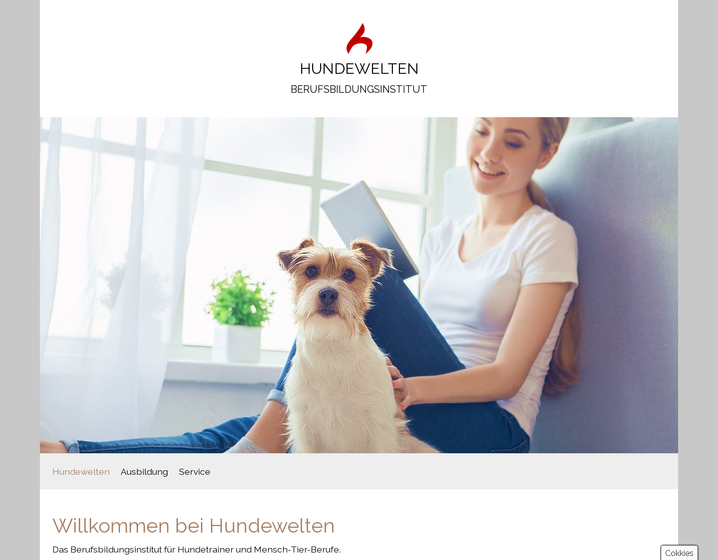 Aktuelle Website-Vorschau von Hundewelten Ausbildungen, Seminare