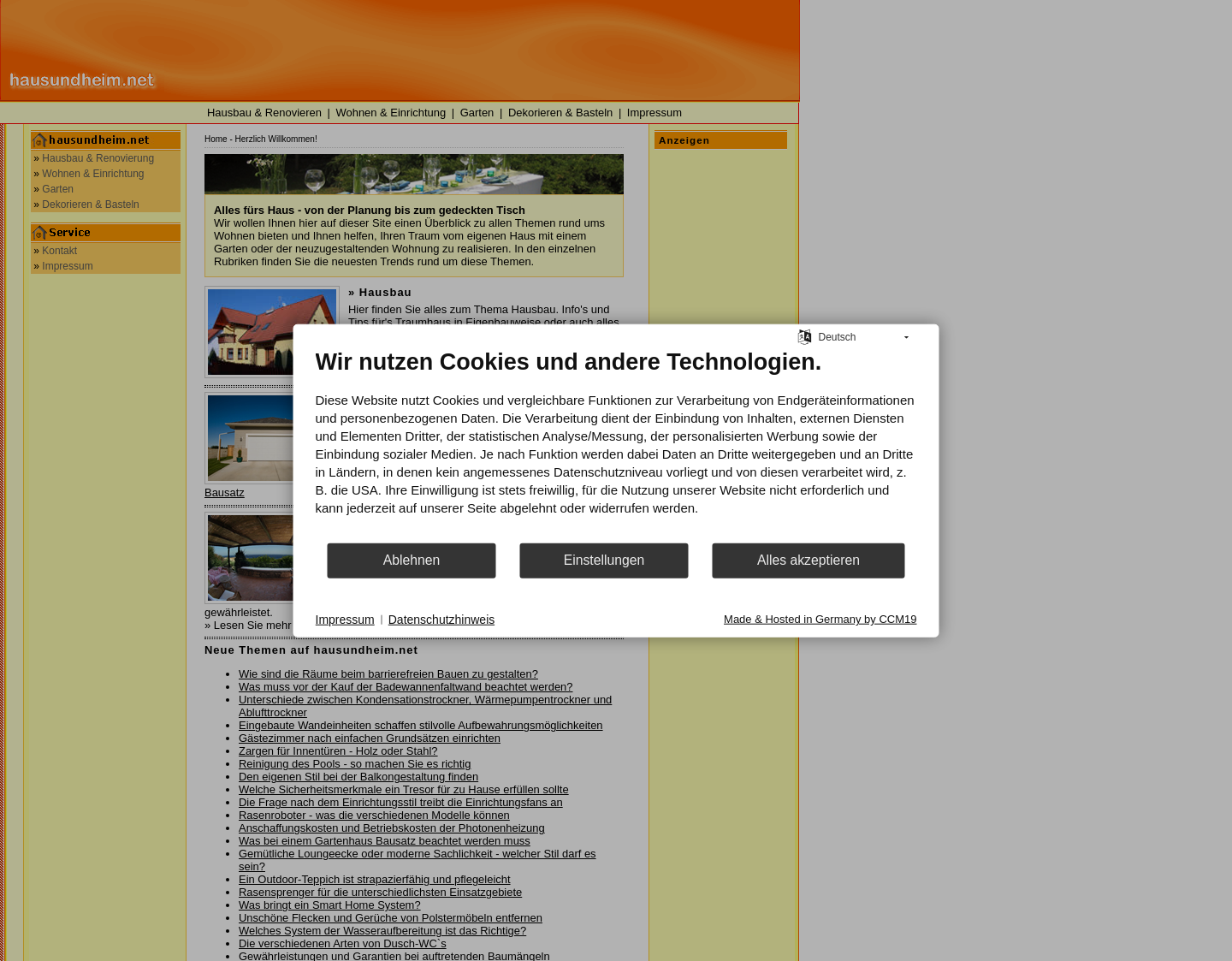 Aktuelle Website-Vorschau von Waschtische und Bewegungsmelder