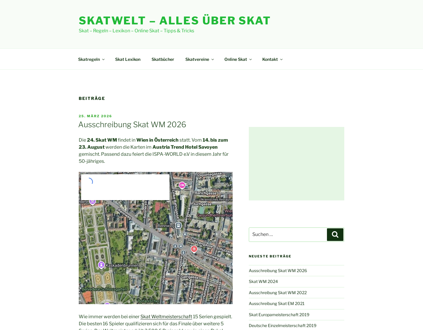 Aktuelle Website-Vorschau von Online-Skat