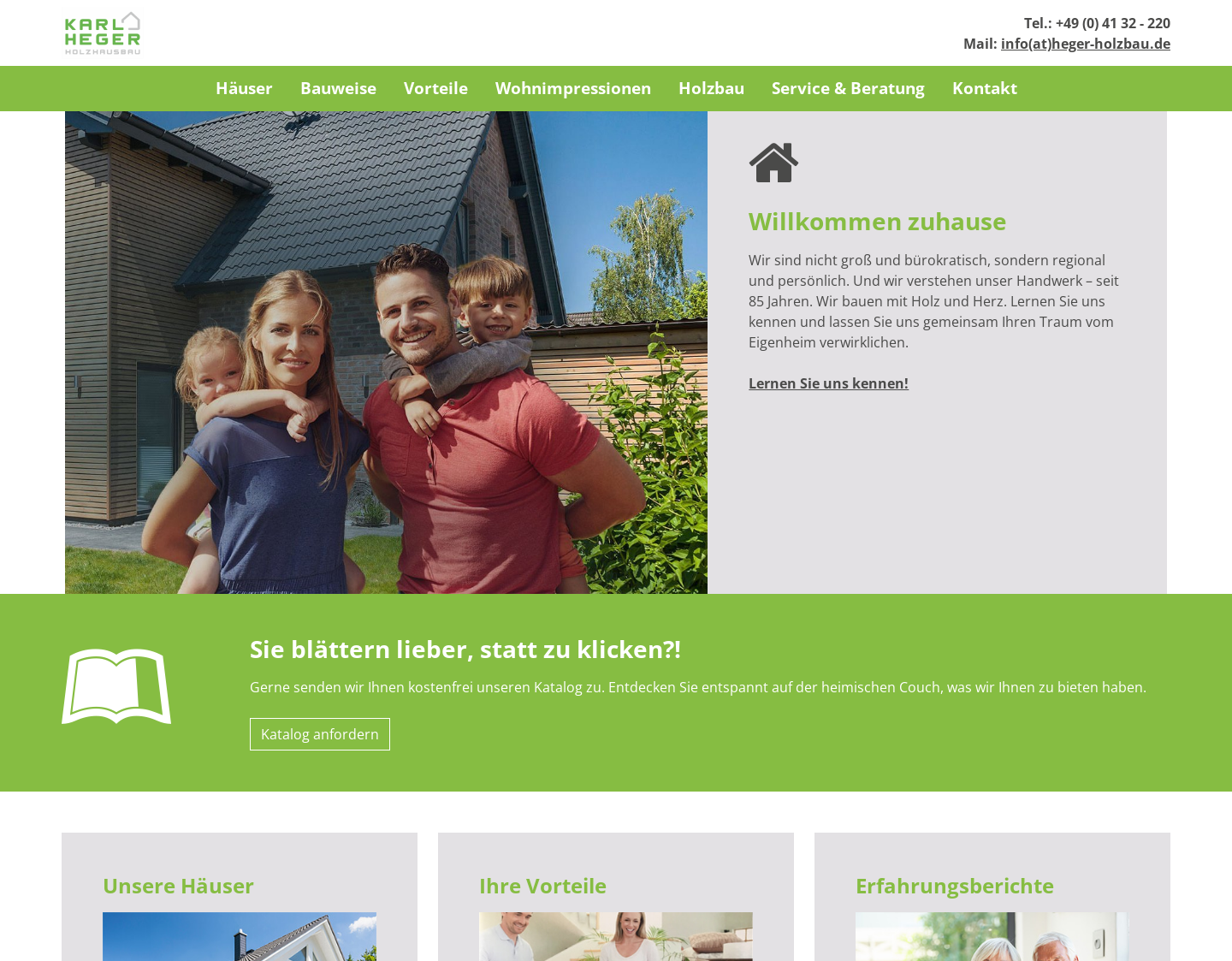 Aktuelle Website-Vorschau von Karl Heger Holzbau GmbH