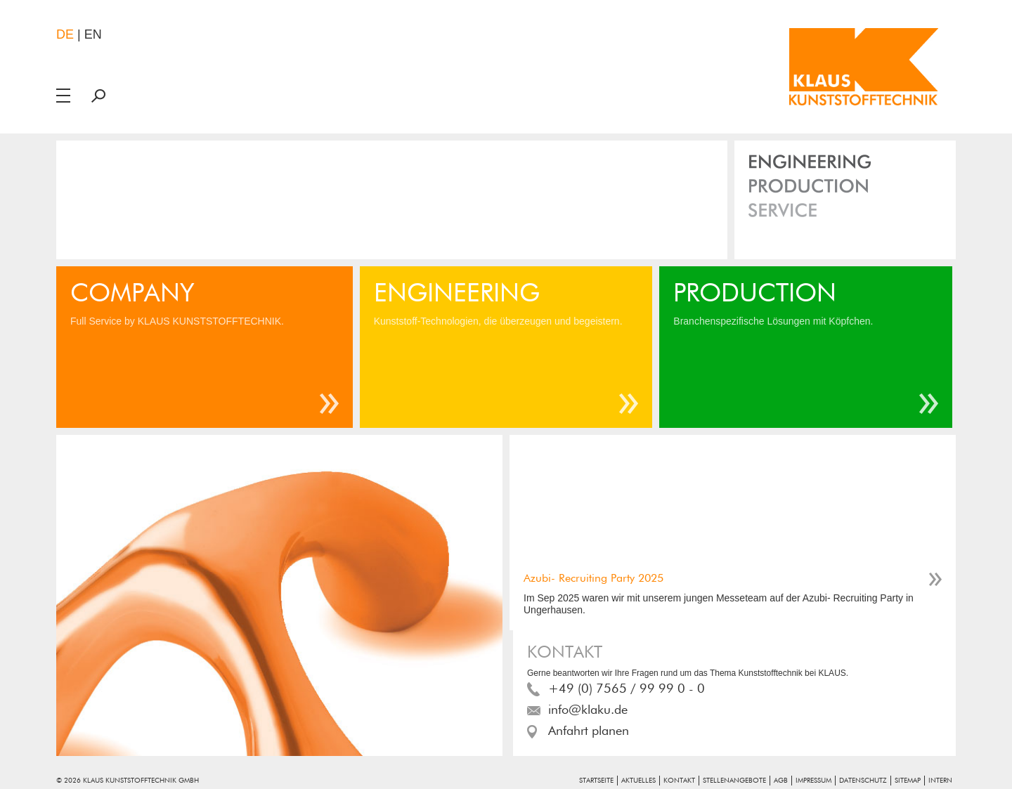 Aktuelle Website-Vorschau von Klaus Kunststofftechnik
