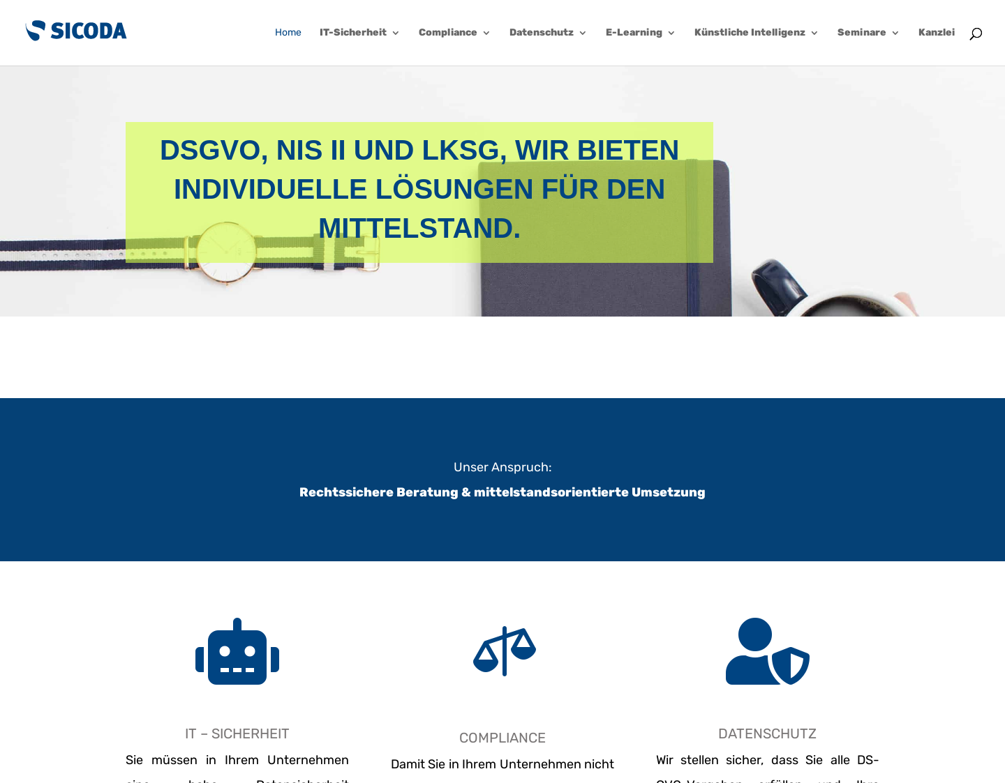 Aktuelle Website-Vorschau von Externer Datenschutzbeauftragter von SICODA