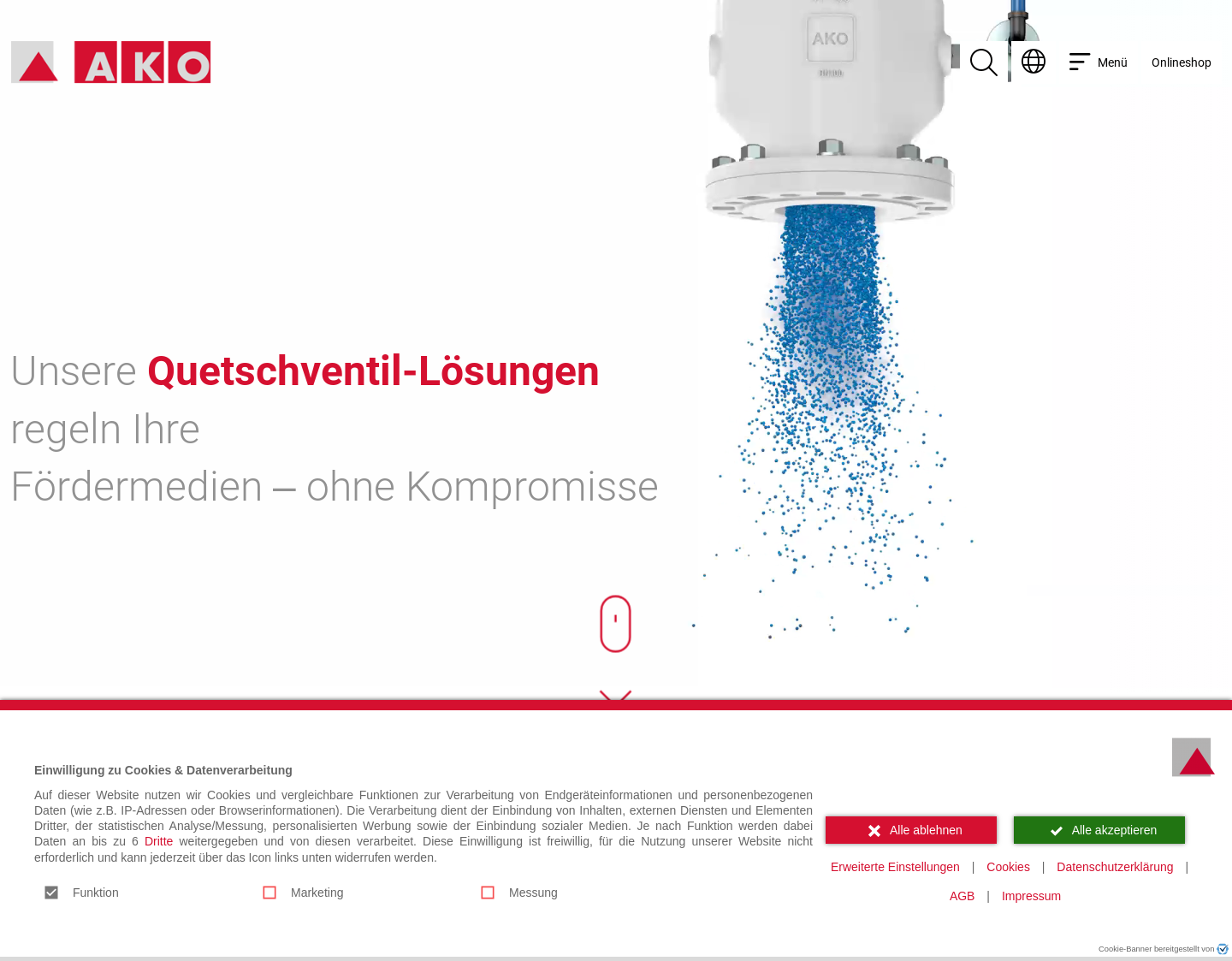 Aktuelle Website-Vorschau von Feststoffe regeln mit AKO Quetschventile