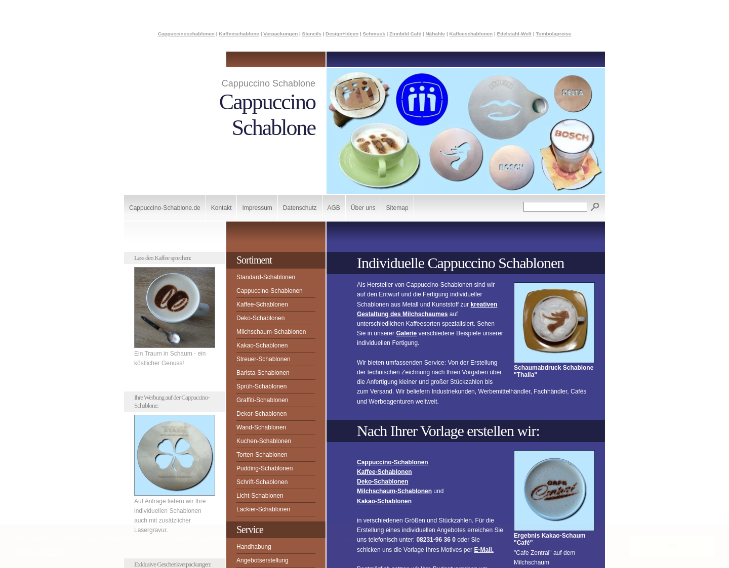 Aktuelle Website-Vorschau von Cappuccinoschablonen aus Thüringen