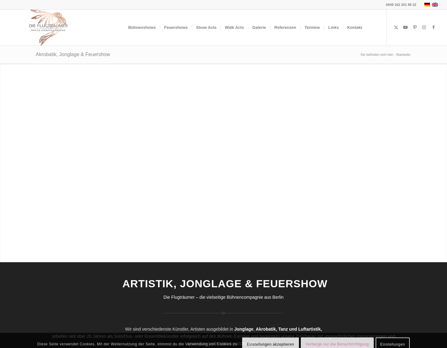 Aktuelle Website-Vorschau von Feuershow
