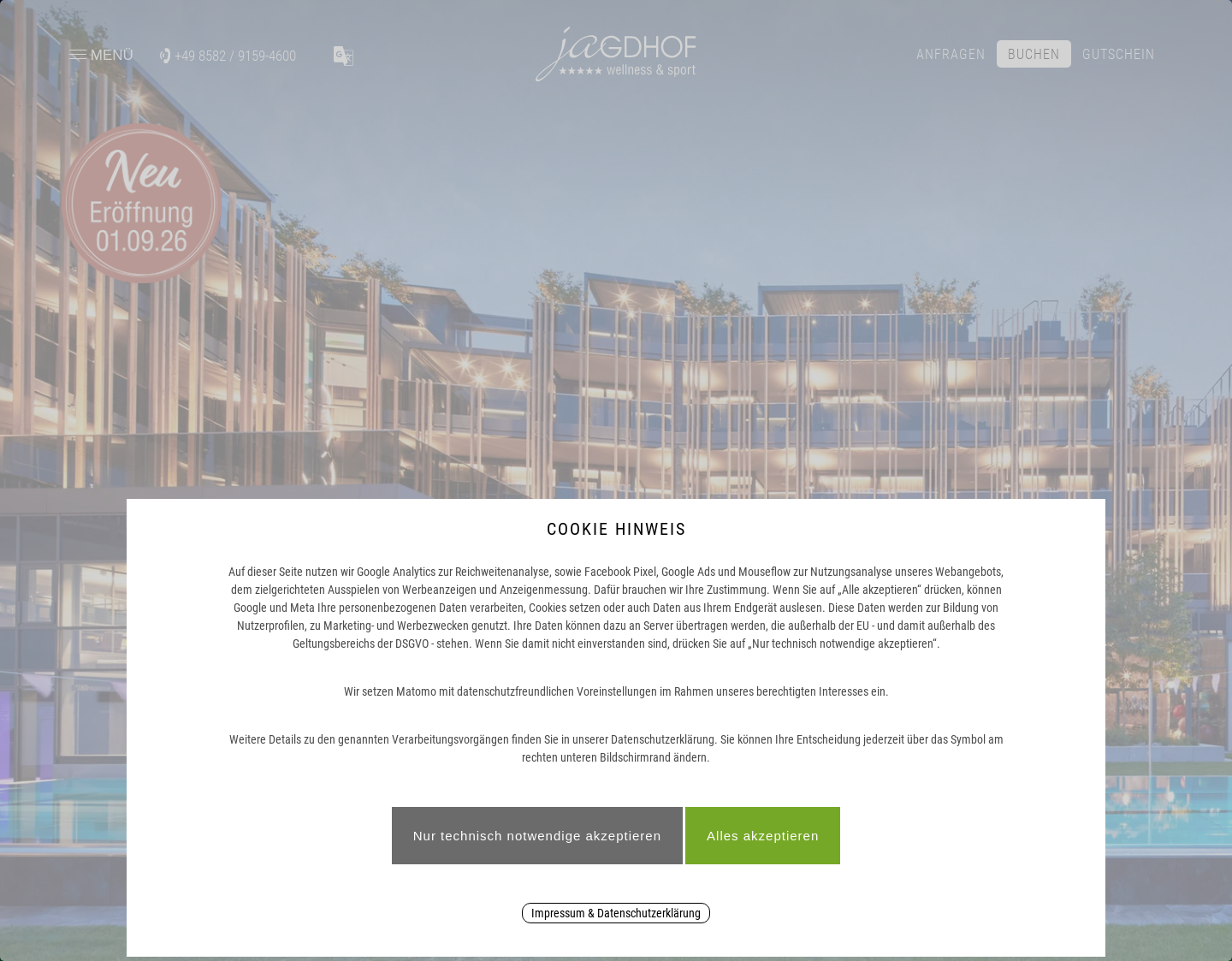 Aktuelle Website-Vorschau von 4 Sterne Golfhotel Jagdhof, Bayern