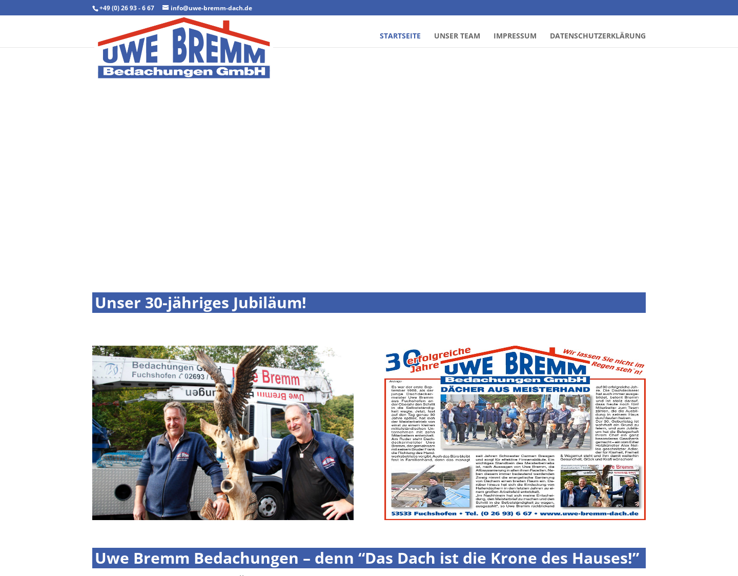 Aktuelle Website-Vorschau von Uwe Bremm Dachdecker