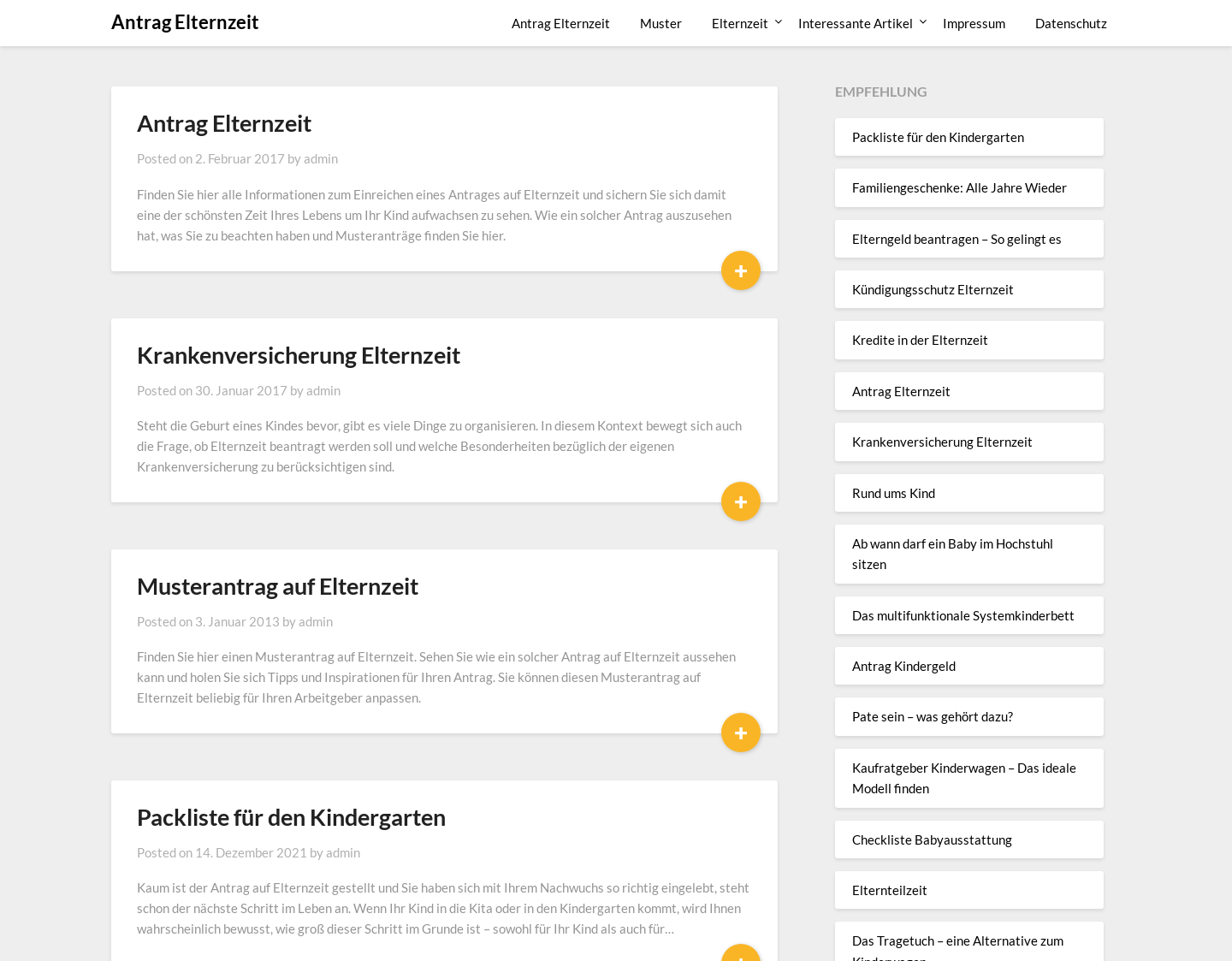 Aktuelle Website-Vorschau von Antrag Elternzeit