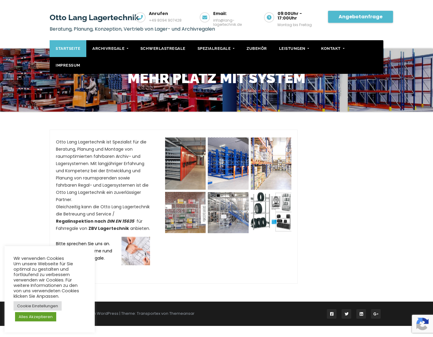 Aktuelle Website-Vorschau von ZBV-Lagertechnik in Weißenburg