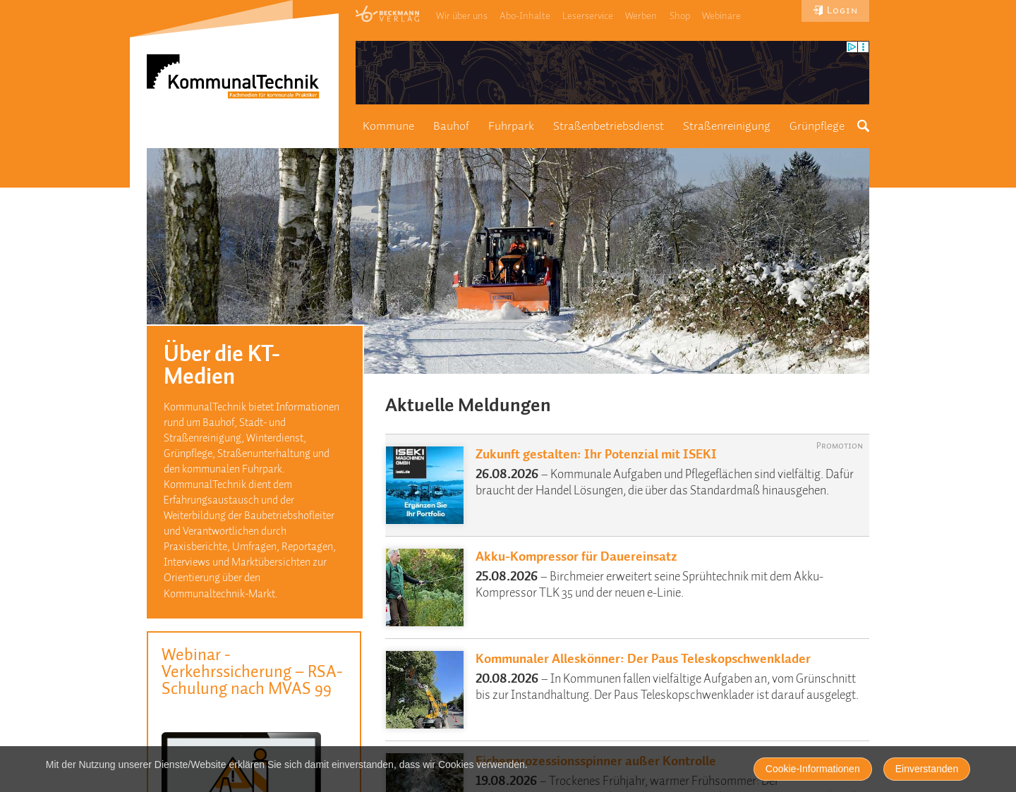Aktuelle Website-Vorschau von Themenrelevante Informationen zur Kommun