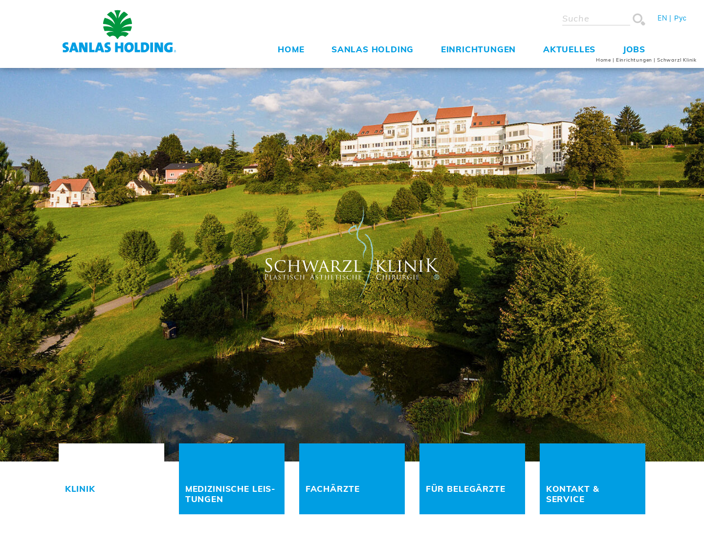 Aktuelle Website-Vorschau von Schwarzl Klinik Schönheitschirurgie