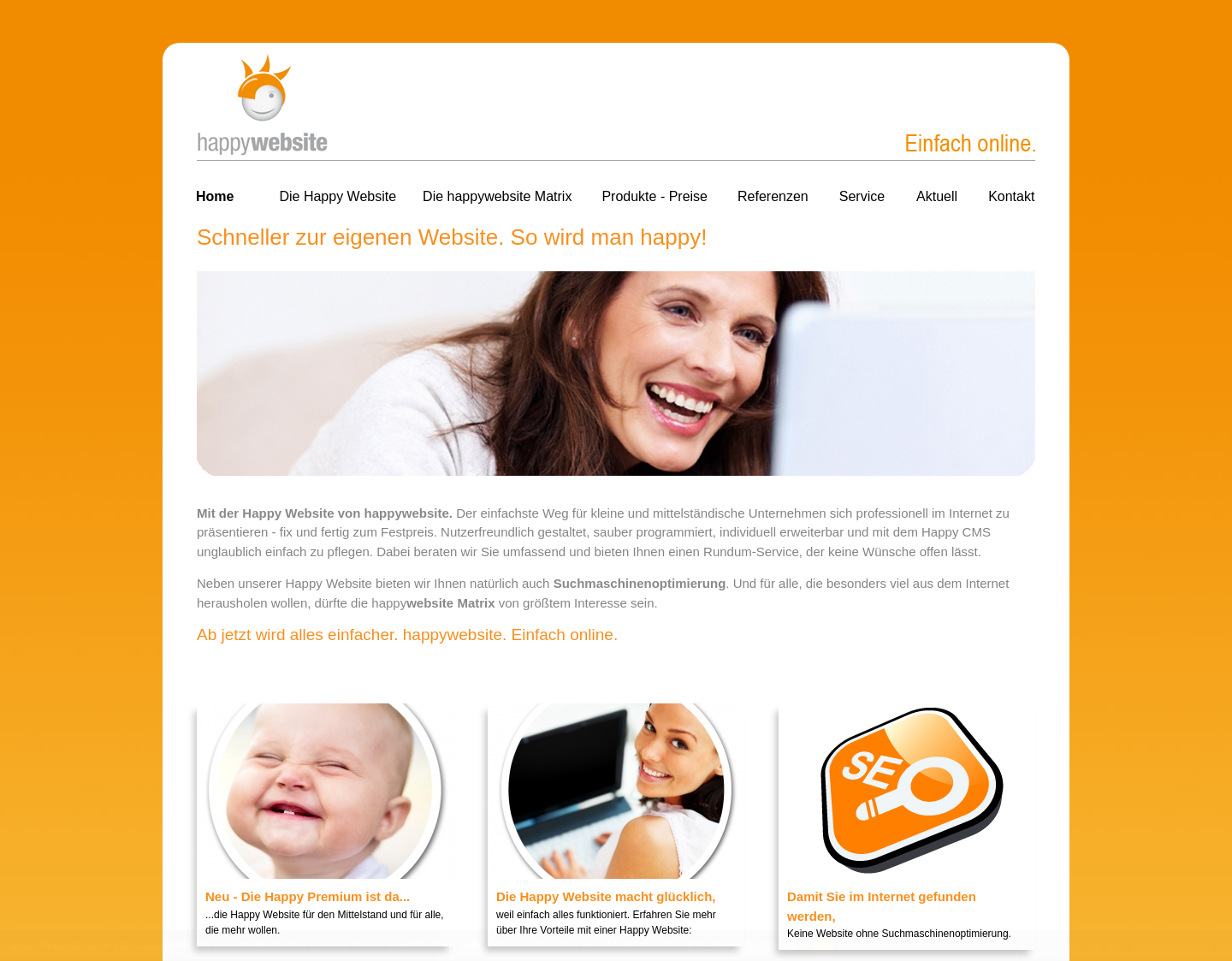 Aktuelle Website-Vorschau von Happy Website Freiburg