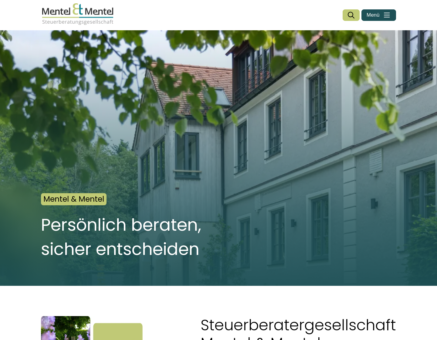 Aktuelle Website-Vorschau von Steuerberater Mentel & Mentel