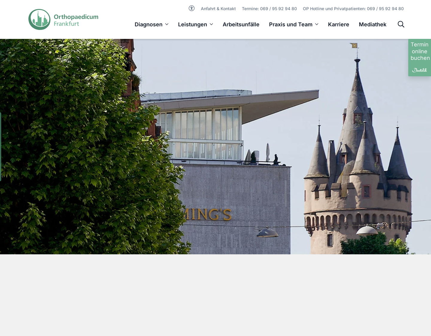 Aktuelle Website-Vorschau von Orthopädie Frankfurt