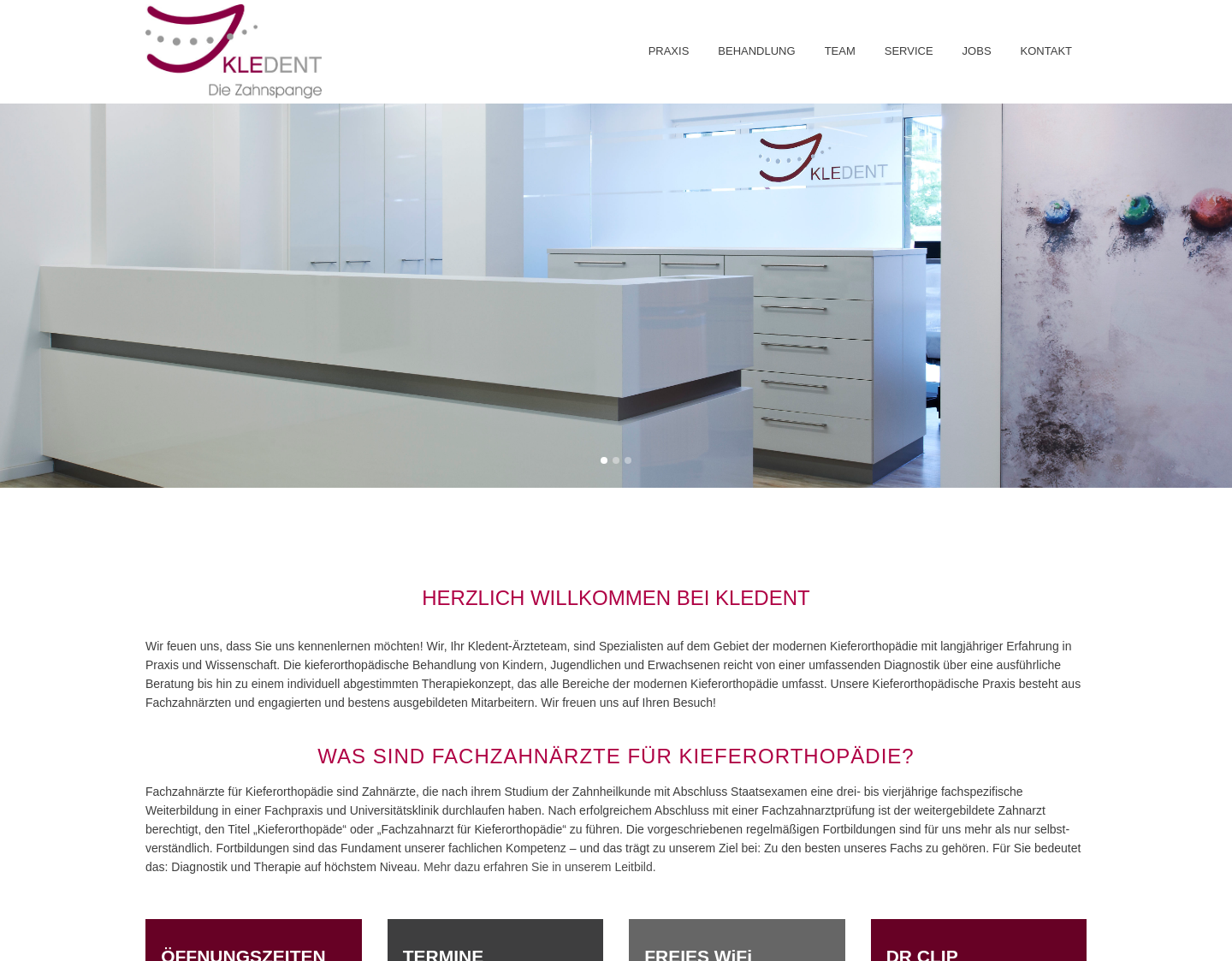 Aktuelle Website-Vorschau von Kieferorthopädie in Kleve, Emmerich