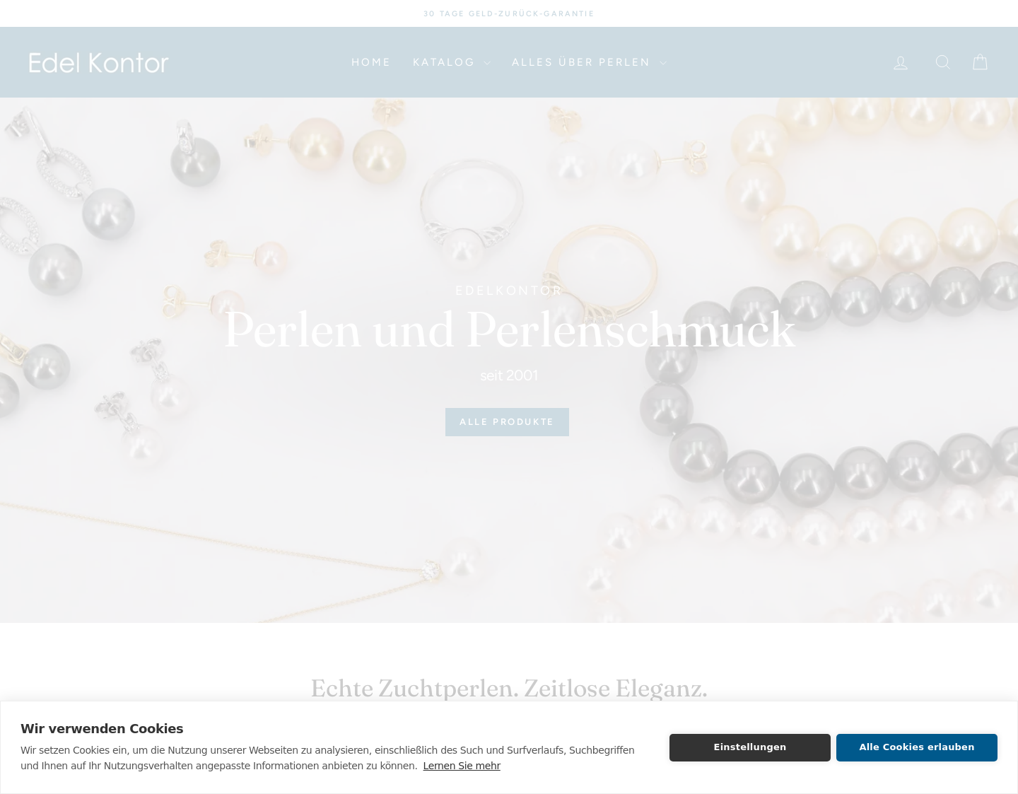 Aktuelle Website-Vorschau von Erstklassiger Perlenschmuck