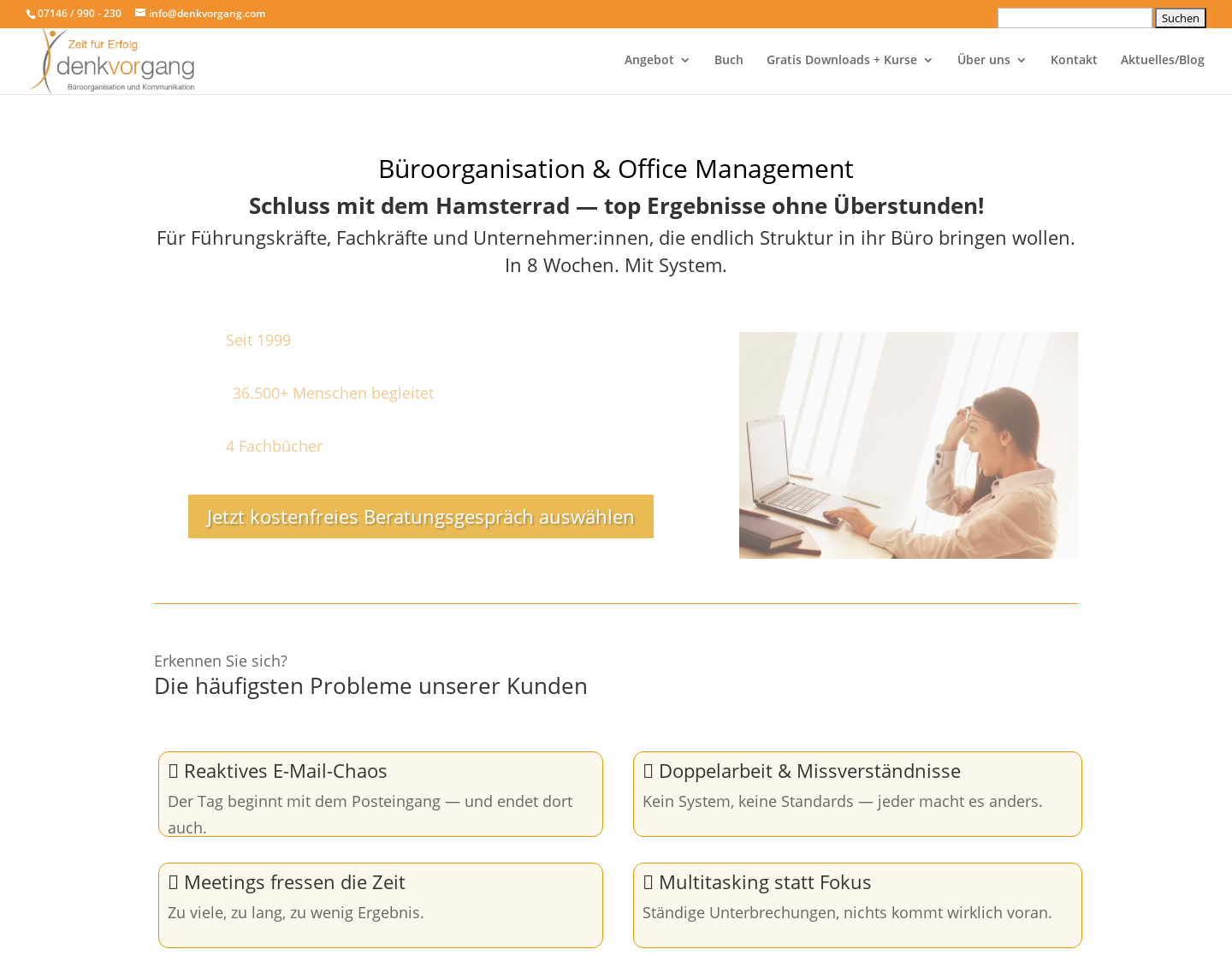 Aktuelle Website-Vorschau von Arbeits- und Büroorganisation