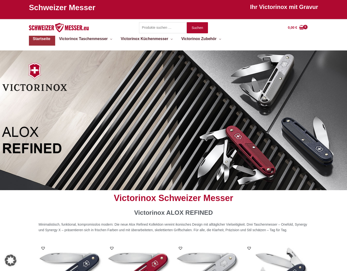 Aktuelle Website-Vorschau von Victorinox Schweizer Messer Taschenmesse