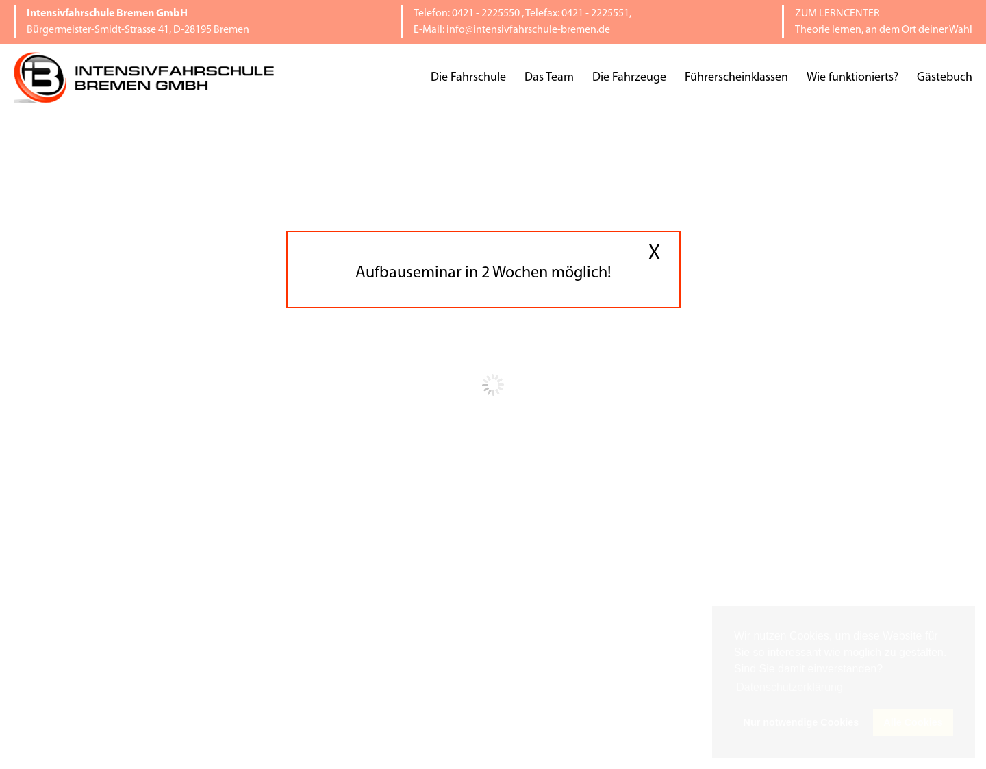 Aktuelle Website-Vorschau von Intensivfahrschule Bremen