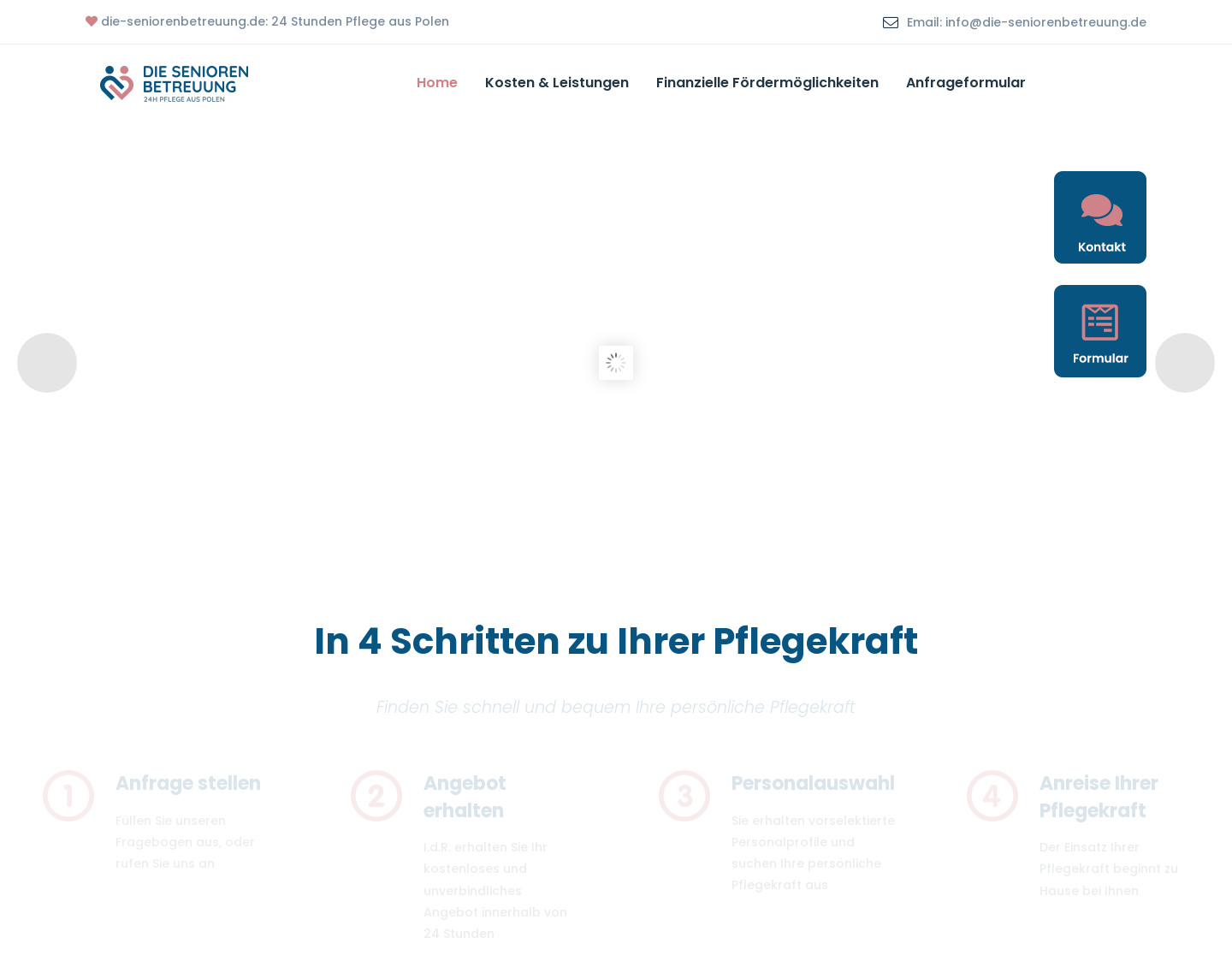 Aktuelle Website-Vorschau von Die Seniorenbetreuung: 24 Stunden Betreuung
