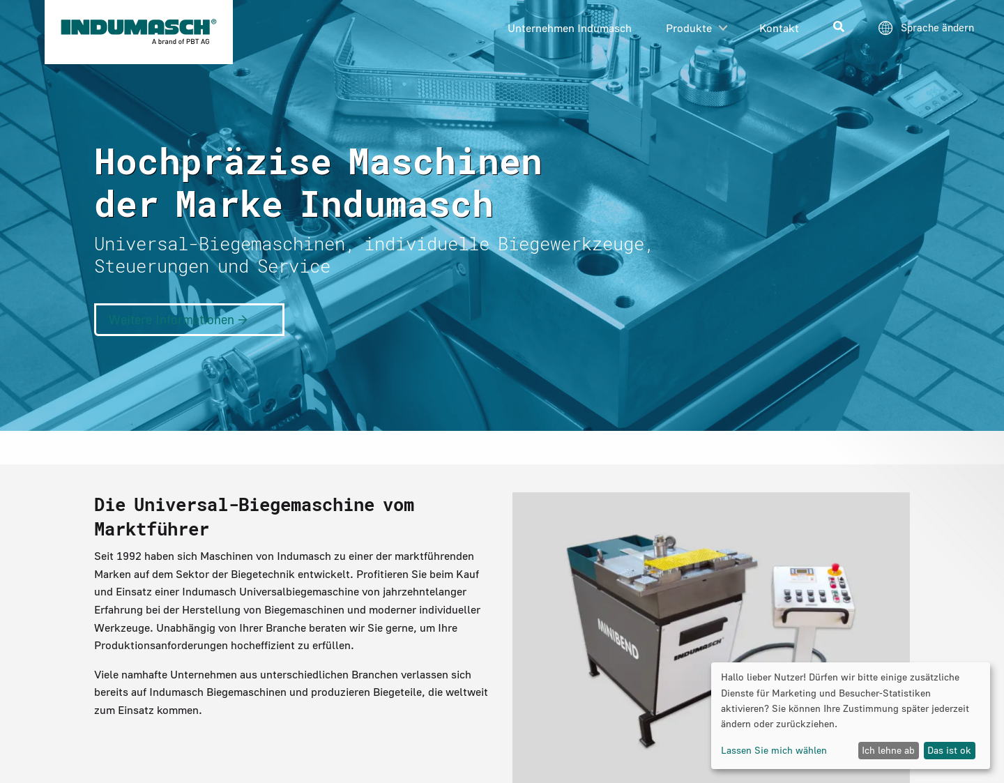 Aktuelle Website-Vorschau von CNC Biegemaschinen