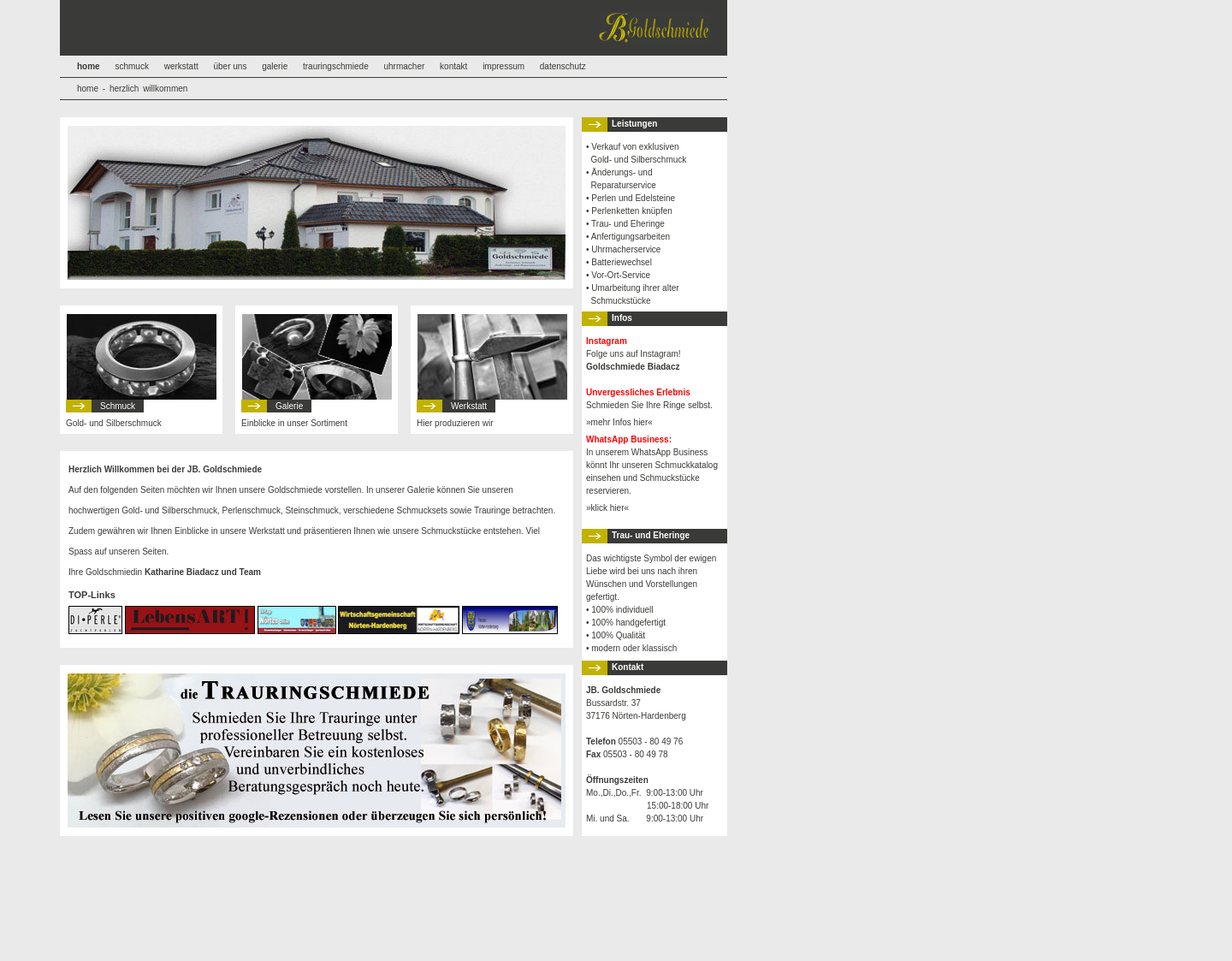 Aktuelle Website-Vorschau von JB-Goldschmiede