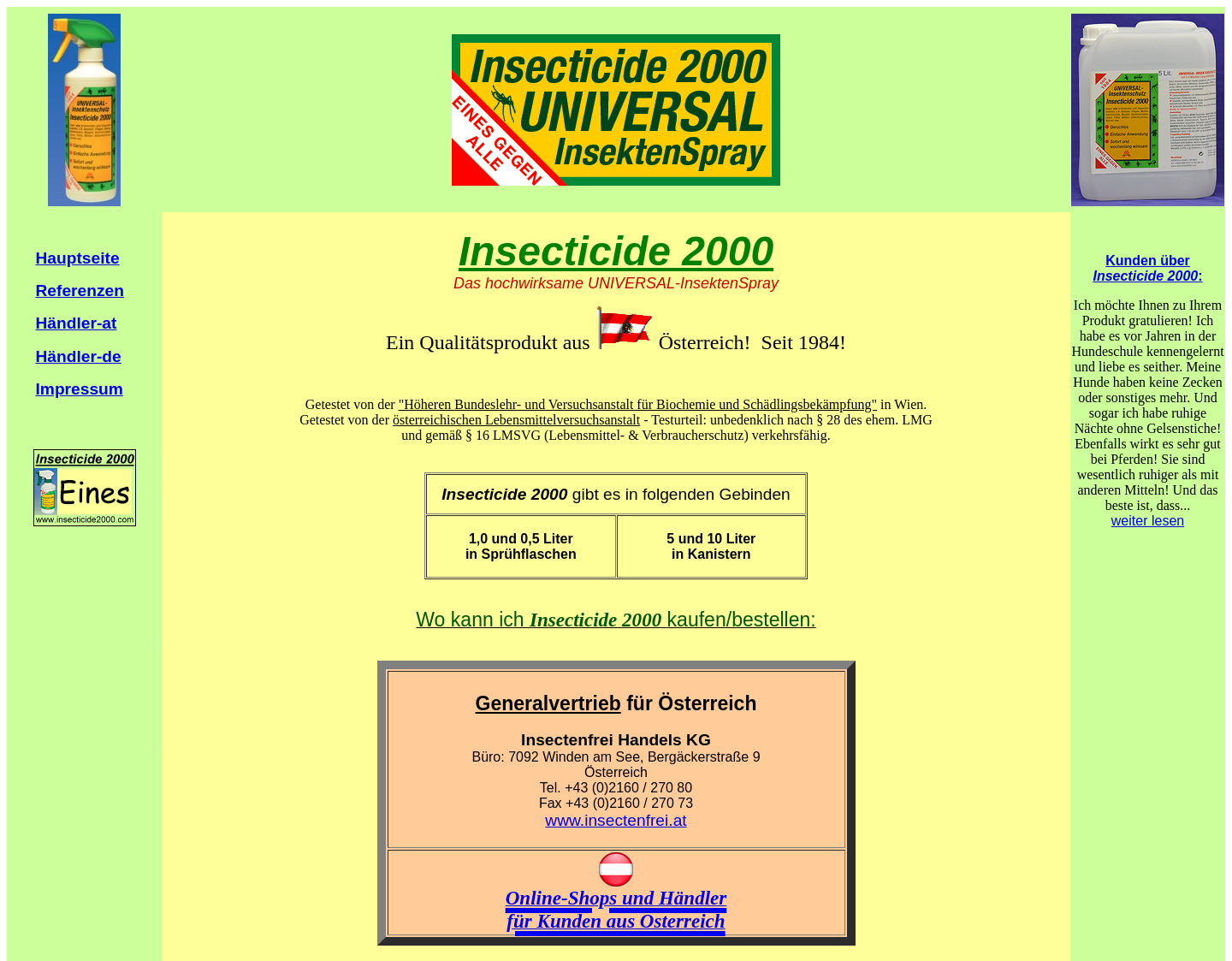 Aktuelle Website-Vorschau von Insecticide 2000 - Insektenspray