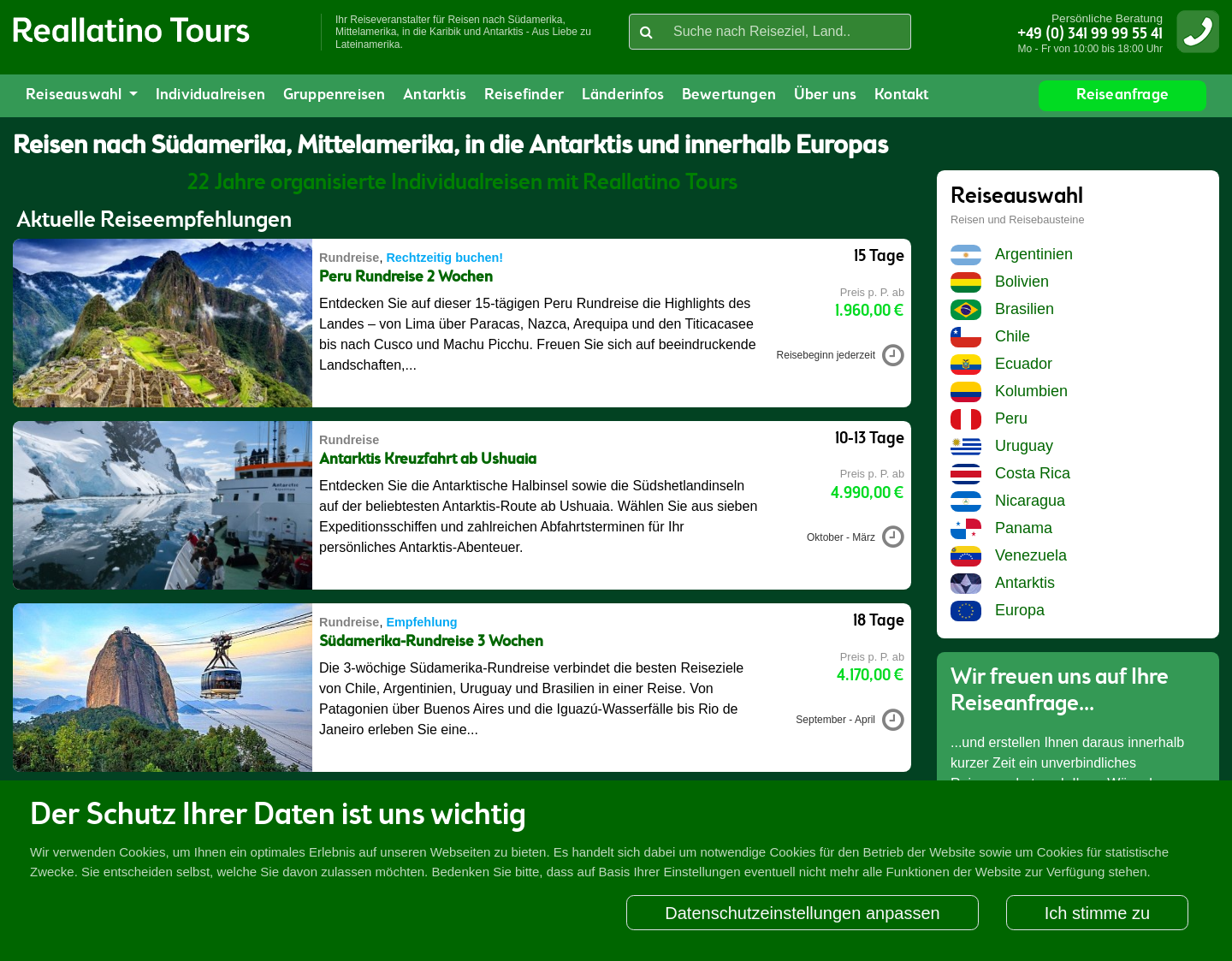 Aktuelle Website-Vorschau von Argentinien erleben