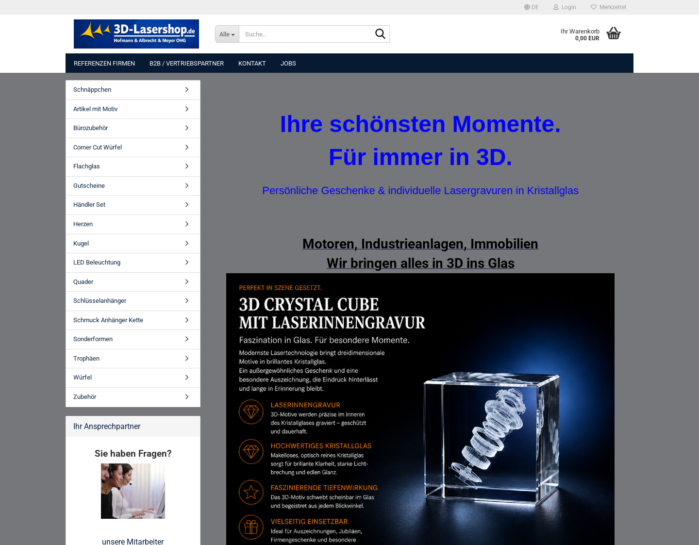 Aktuelle Website-Vorschau von 3d Lasergravur 3d Schlüsselanhänger Glas