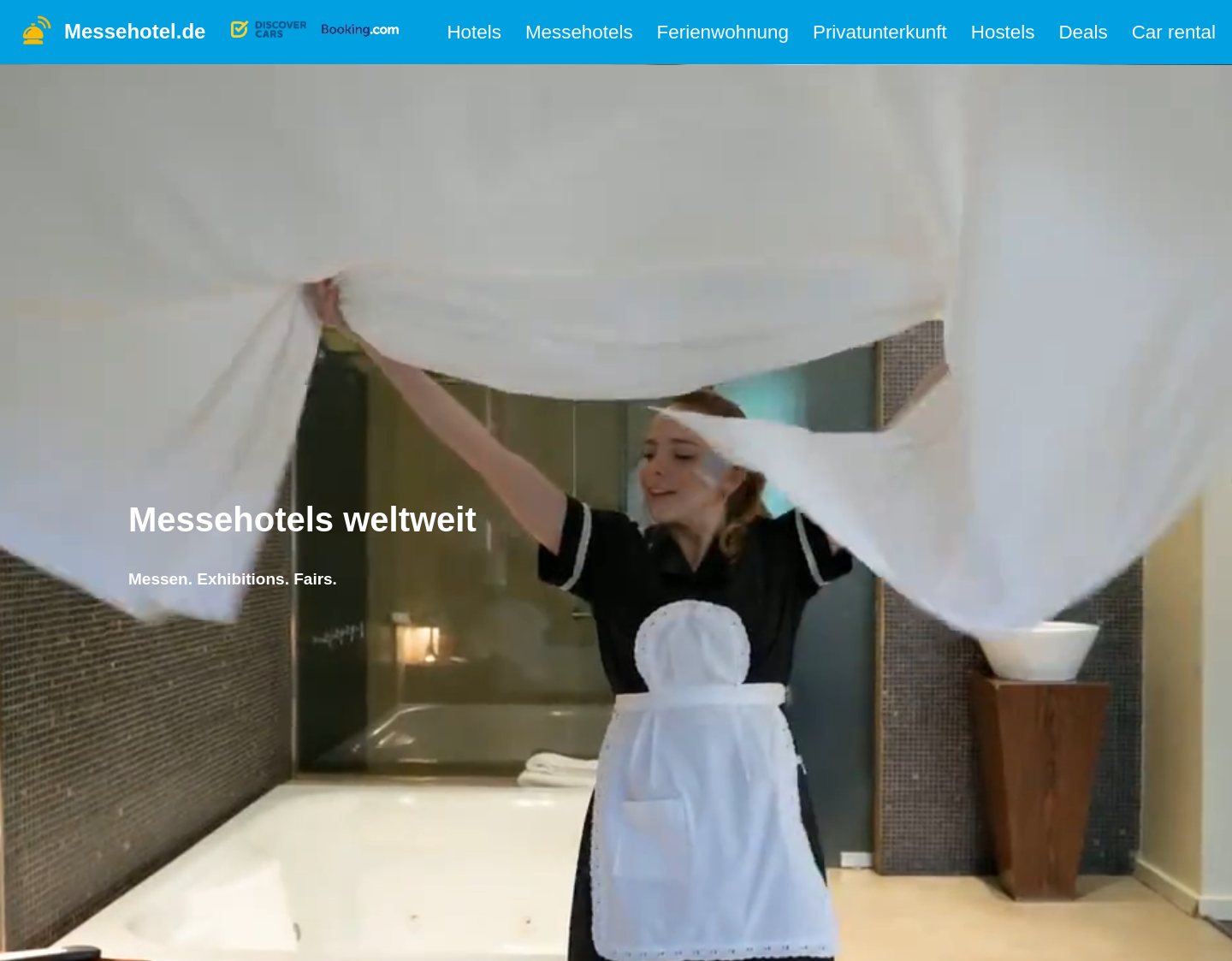 Aktuelle Website-Vorschau von Suche nach Messehotels und Messezimmer