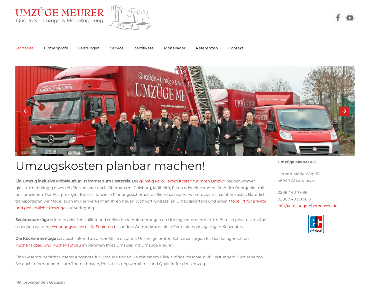 Aktuelle Website-Vorschau von Umzüge Meurer Nah - Fernverkehr aus Ober