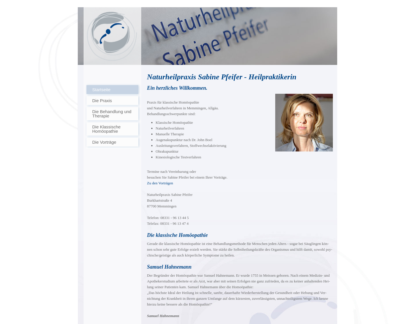 Aktuelle Website-Vorschau von Naturheilpraxis Sabine Pfeifer