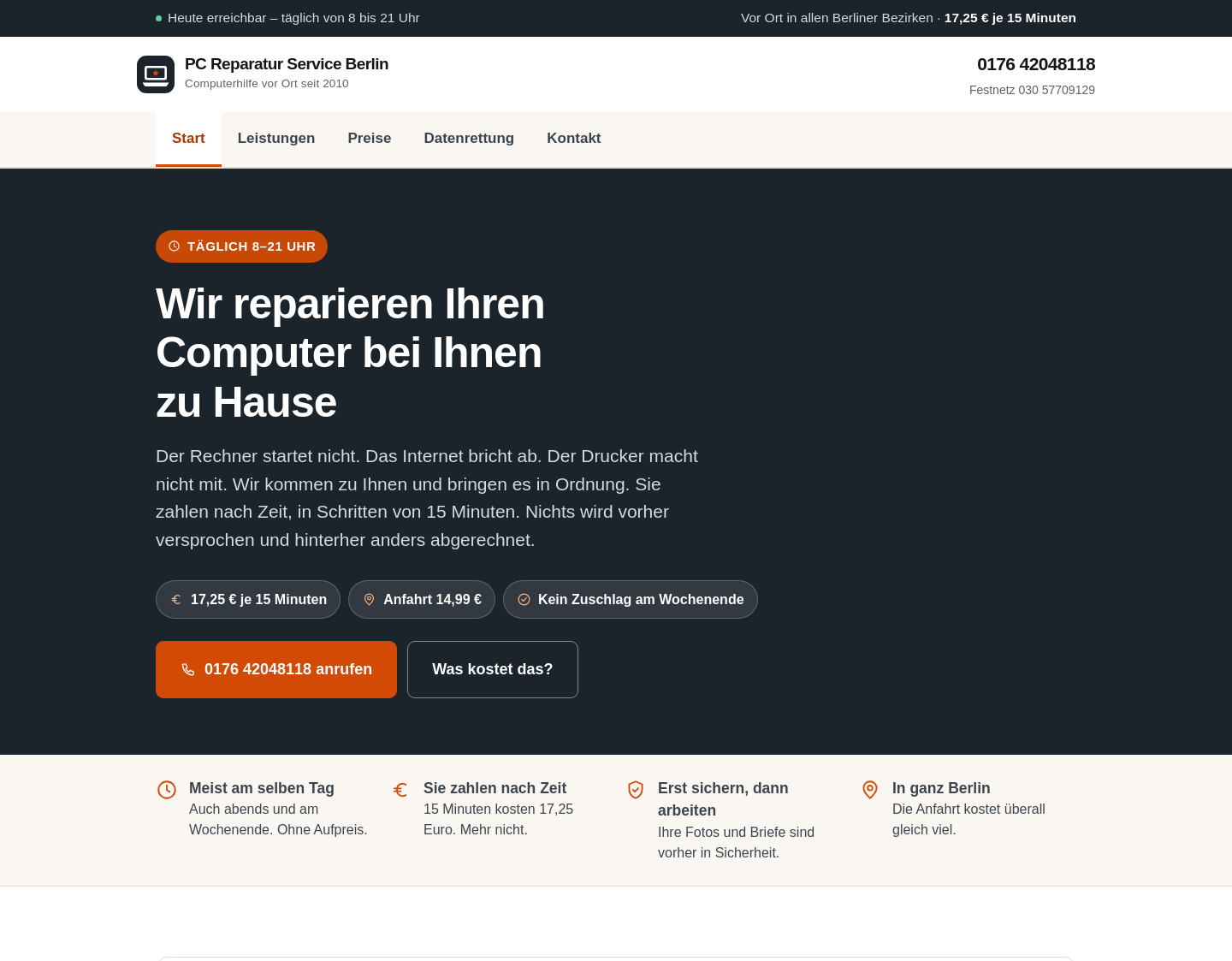 Aktuelle Website-Vorschau von PC Reparatur - Computerhilfe Berlin