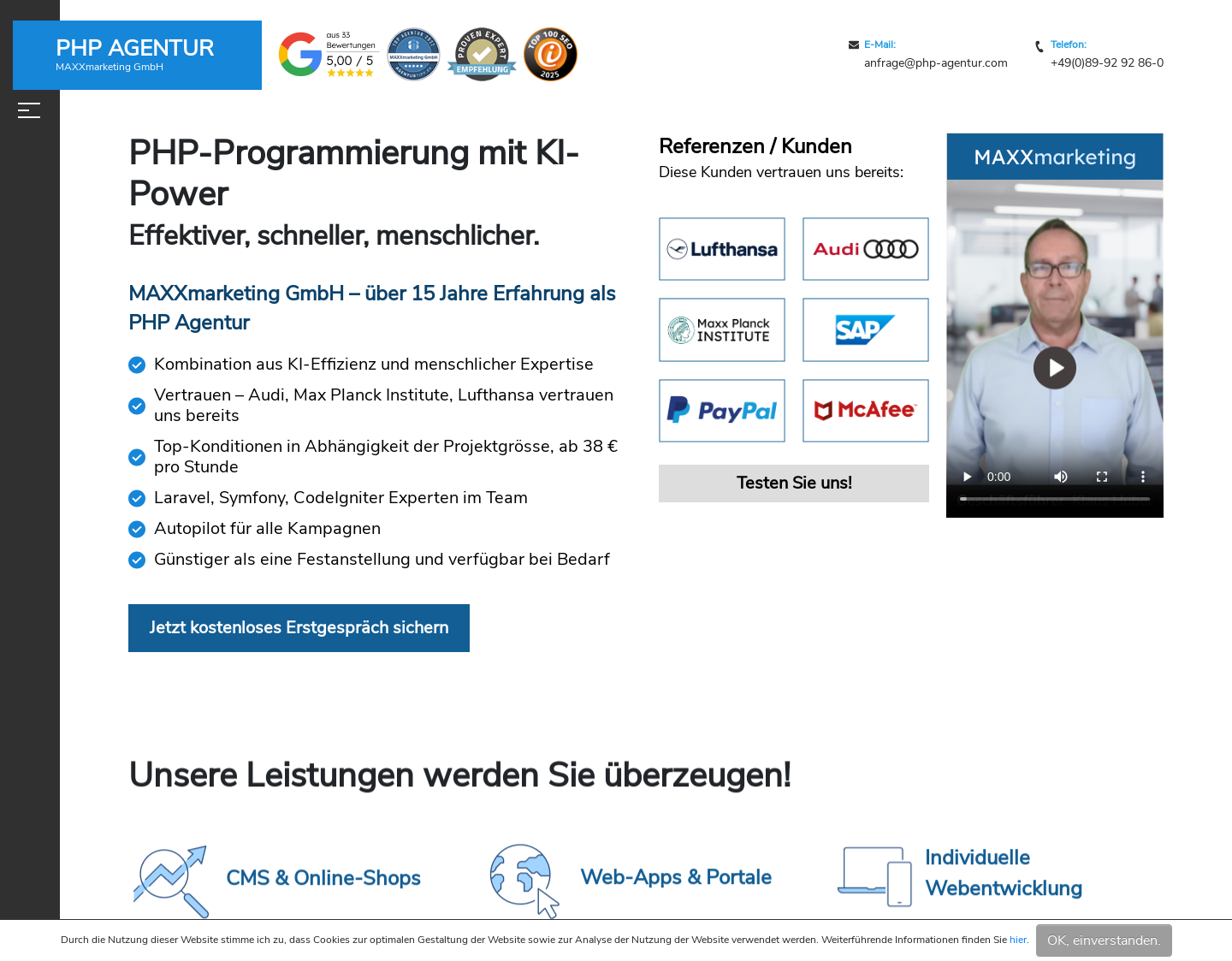 Aktuelle Website-Vorschau von PHP Programmierer - PHP Programmierung