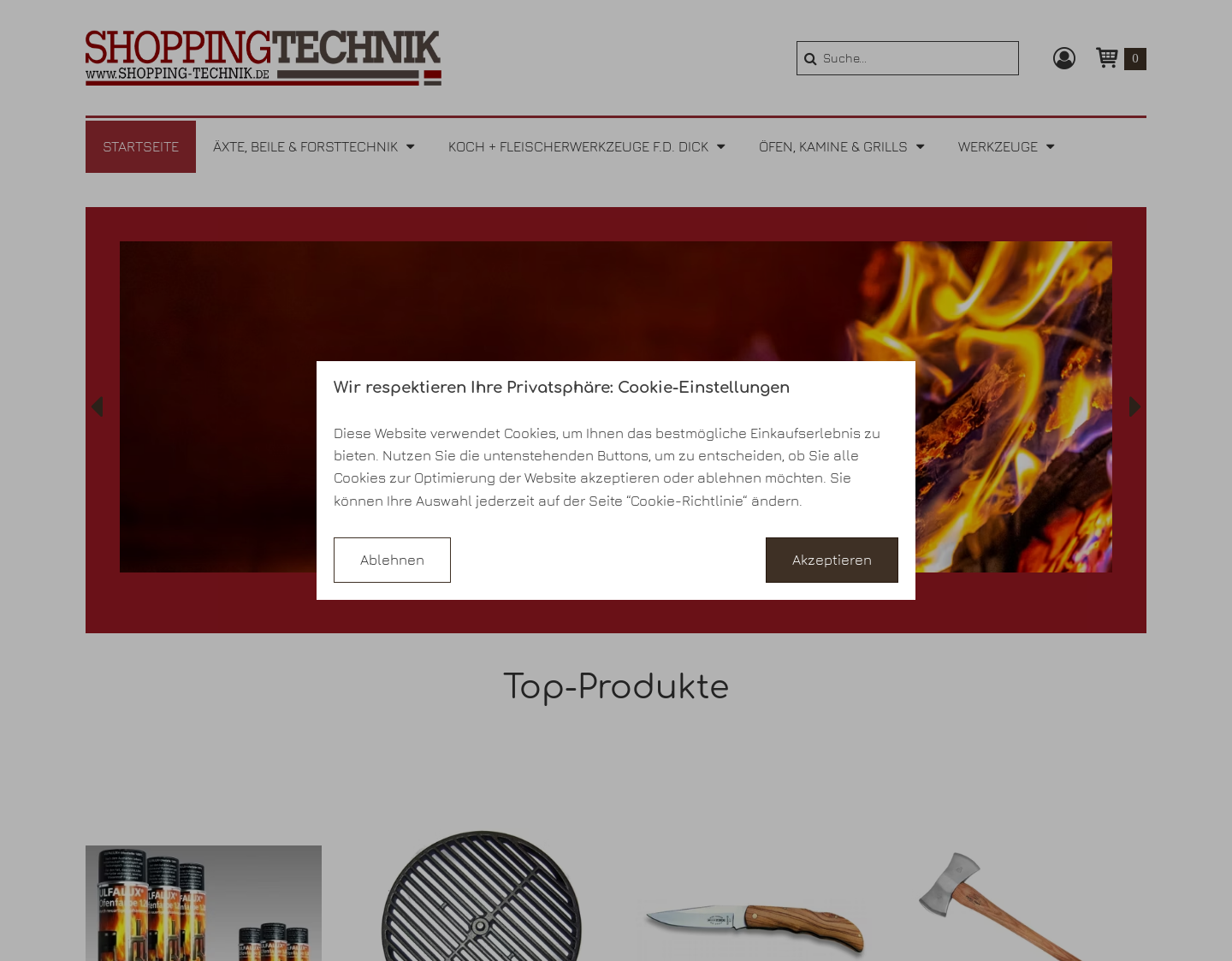 Aktuelle Website-Vorschau von Aexte, Beile, Ersatzteile und vieles mehr